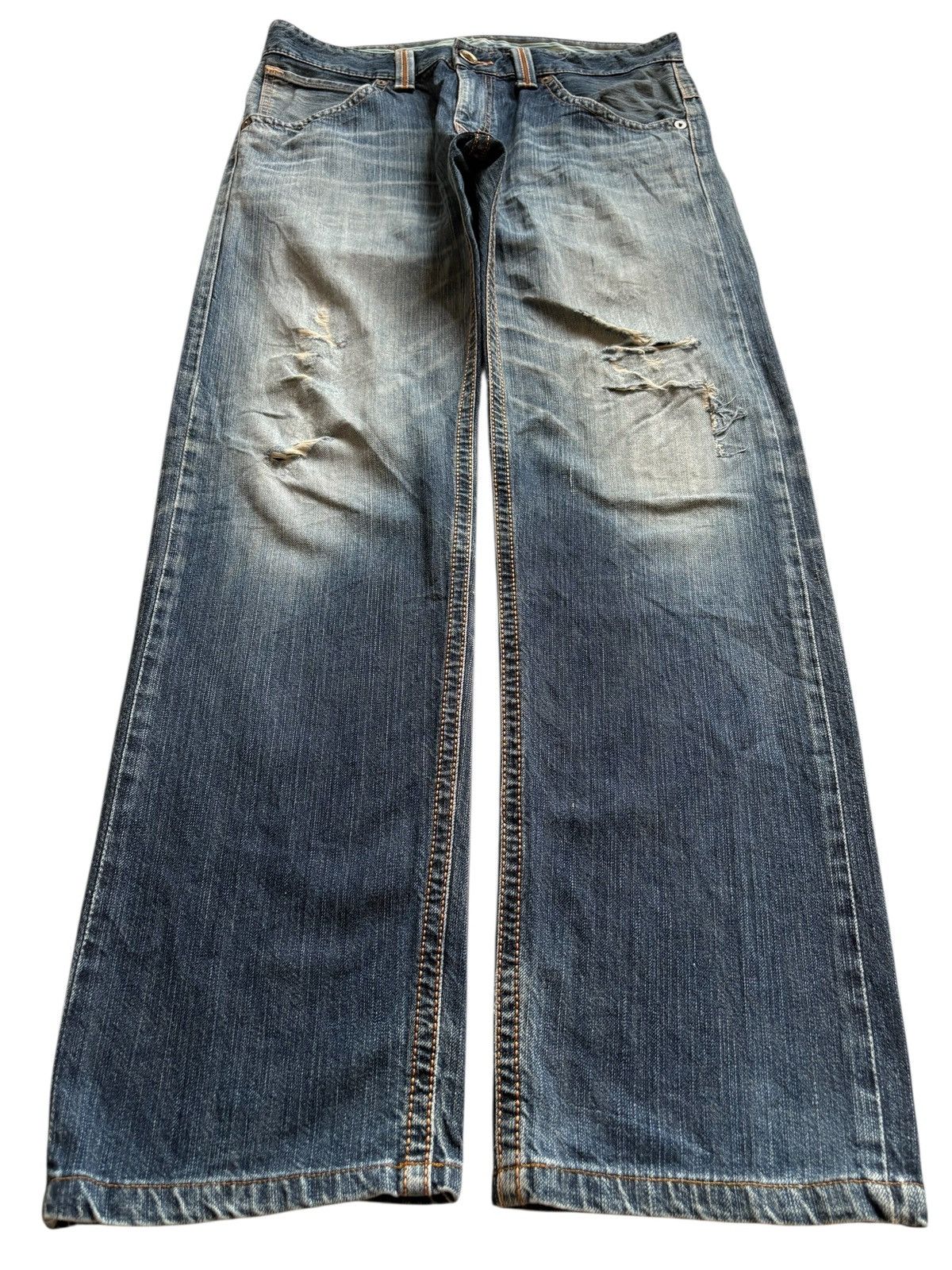 Edwin Exclusive Vintage Edwin Mud Wash Distressed Rip Loose Jean Size US 35 - 1 Thumbnail