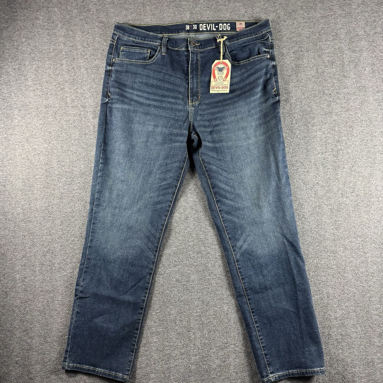Other Devil Dog Jeans Men's Sz 38x30 Blue Dark Wash Denim Slim WES Size US 38 / EU 54 - 3 Thumbnail