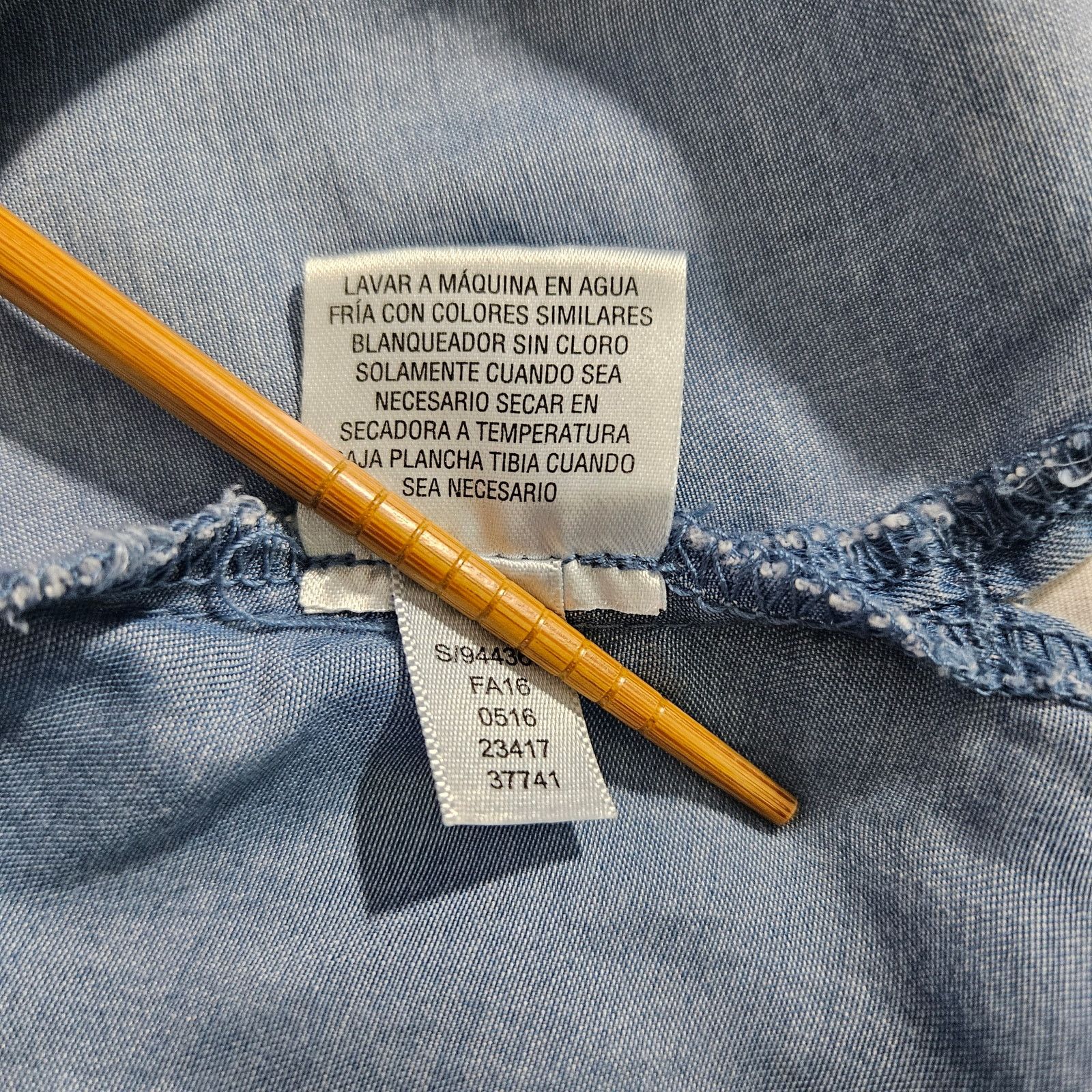 Other Style & Co. Chambray Pullover Lace Up Blouse Petite Small Size S / US 4 / IT 40 - 5 Thumbnail