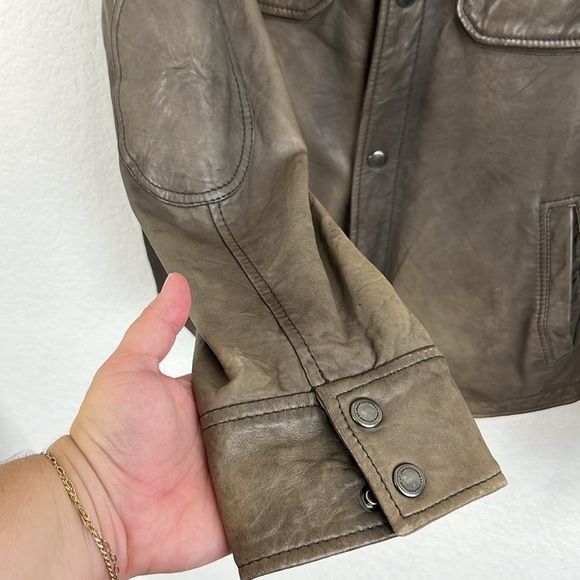 Armani Exchange × Vintage A/X Armani Exchange Leather Shacket Shirt Jacket Size US S / EU 44-46 / 1 - 5 Thumbnail