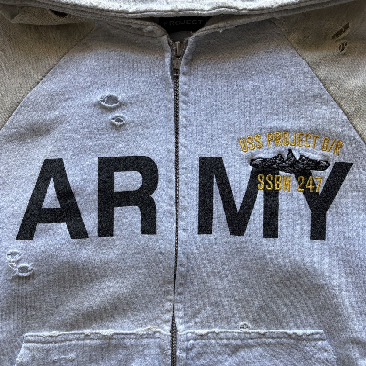 PROJECT G/R PROJECT GR RECONSTRUCTED FOLDED ZIP HOODIE - ARMY size 1 stk Size US S / EU 44-46 / 1 - 3 Thumbnail