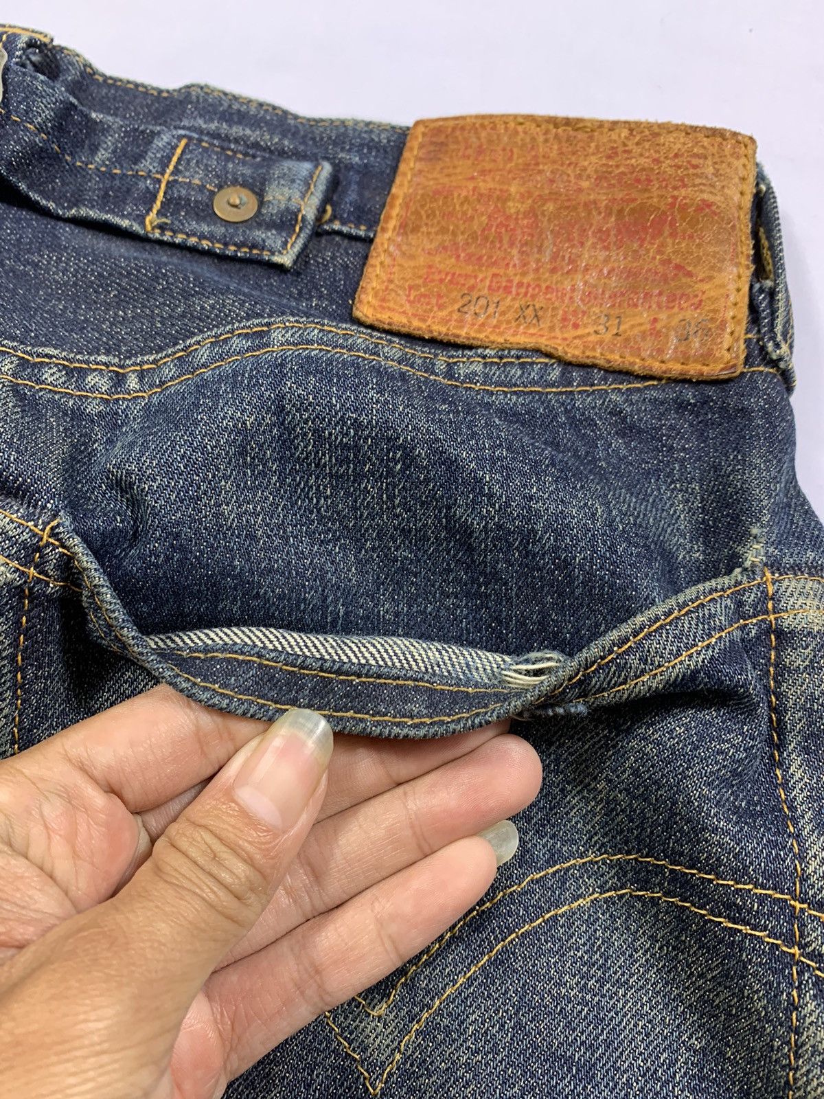 Levi's Vintage Clothing Vintage Levis 201XX Big E Selvedge Button Denim Jeans Size US 30 / EU 46 - 10 Thumbnail
