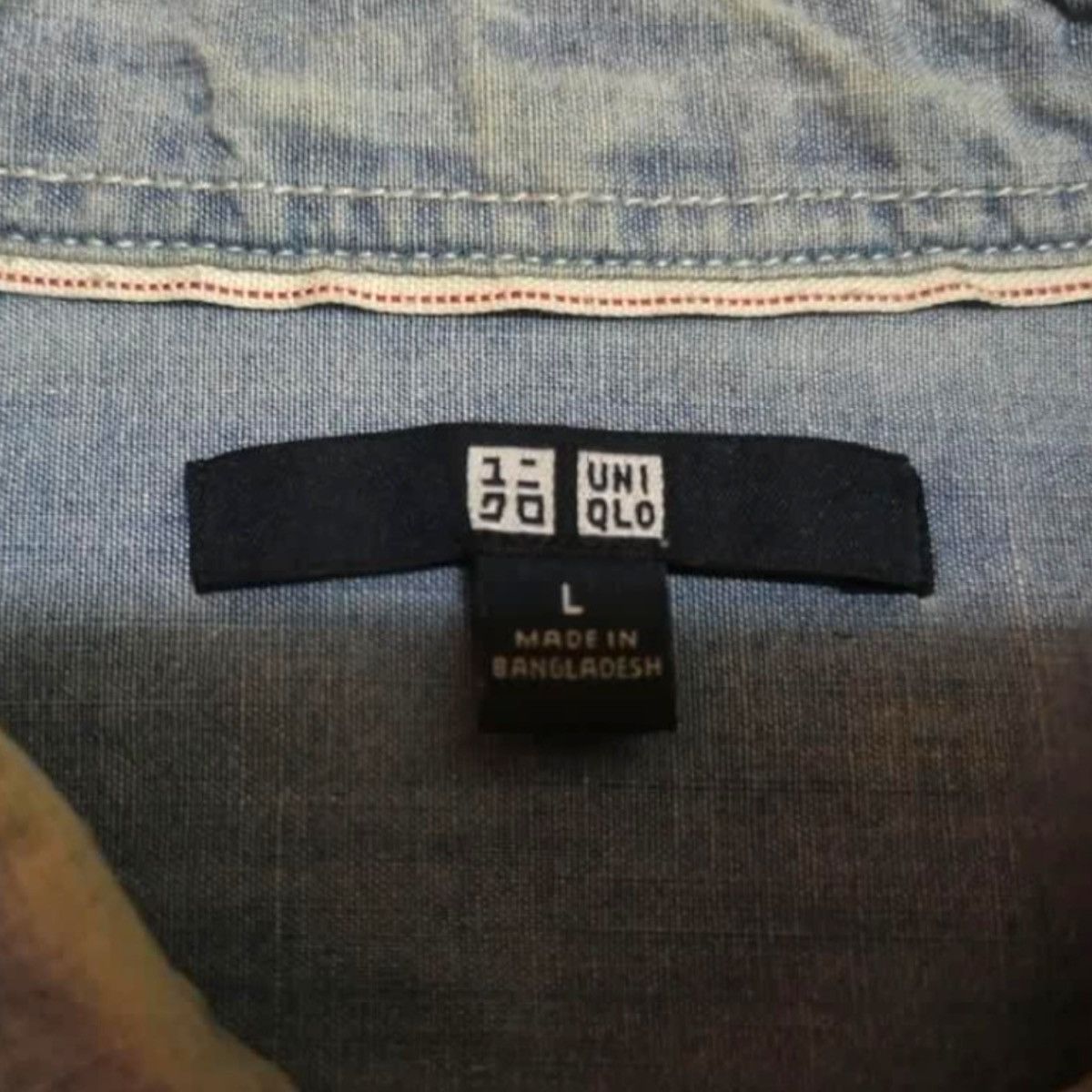 Japanese Brand × Jun Takahashi × Uniqlo VINTAGE UNIQLO DOUBLE CHEST POCKET FADED CAMBRAY SHIRT Size US L / EU 52-54 / 3 - 16 Thumbnail