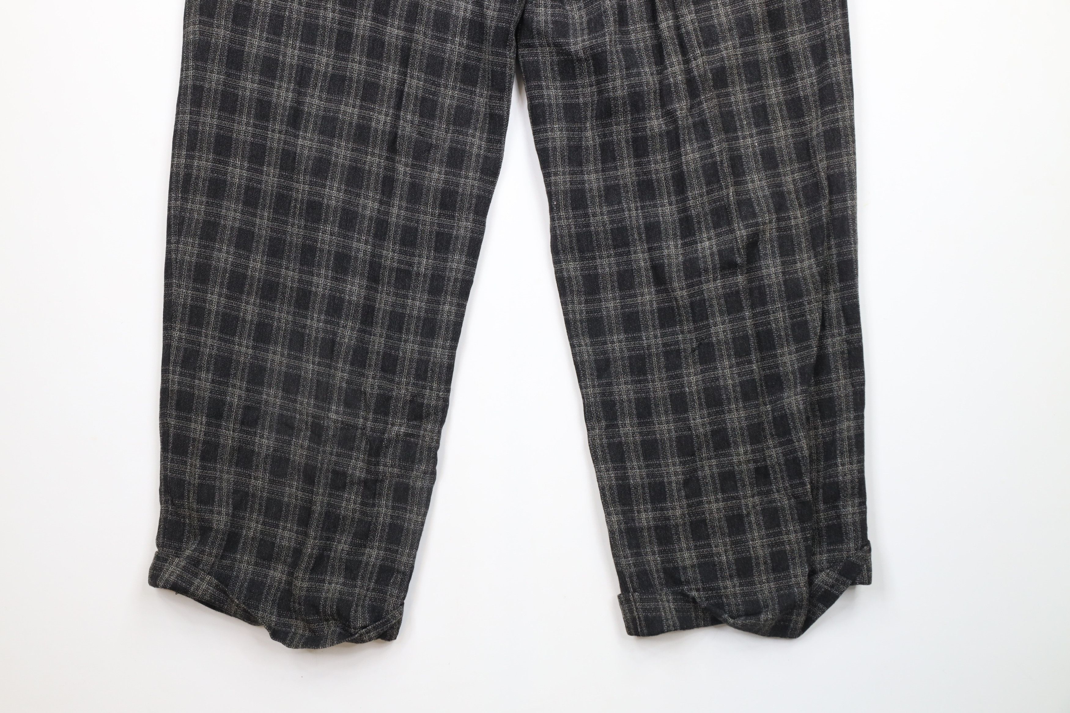 Vintage Vintage 90s Streetwear Wool Pleated Cuffed Wide Leg Pants Size US 36 / EU 52 - 12 Thumbnail
