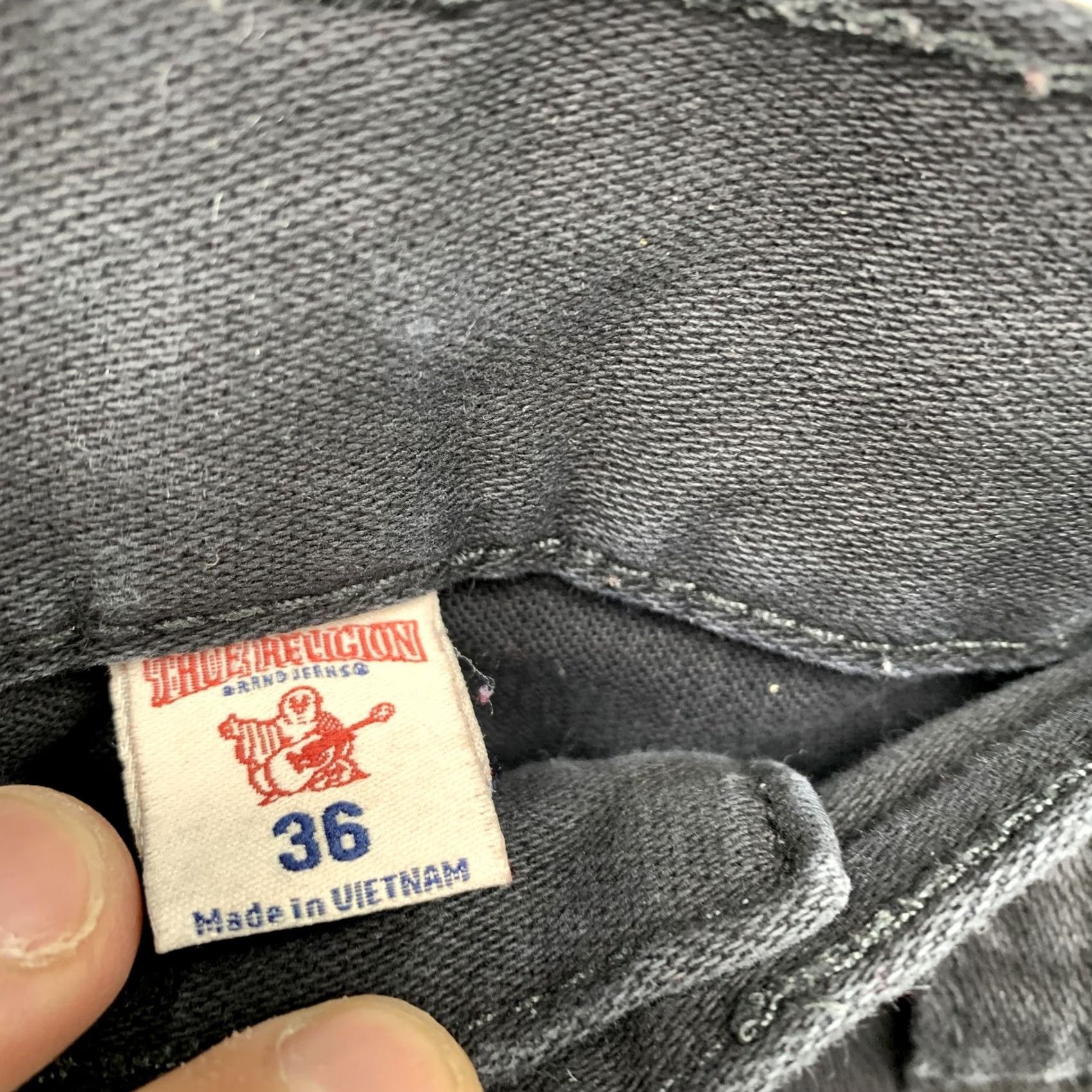 True Religion VINTAGE True Religion Jeans Men 36 Baggy Straight Leg Denim Black 38x34 Mens Jeans Size US 36 / EU 52 - 3 Thumbnail