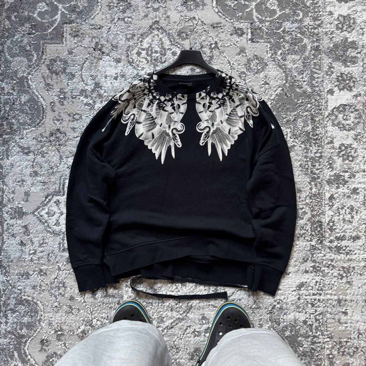 Marcelo Burlon Marcelo Burlon Avantgarde Snakes Wings Black White Crewneck Size US S / EU 44-46 / 1 - 3 Thumbnail