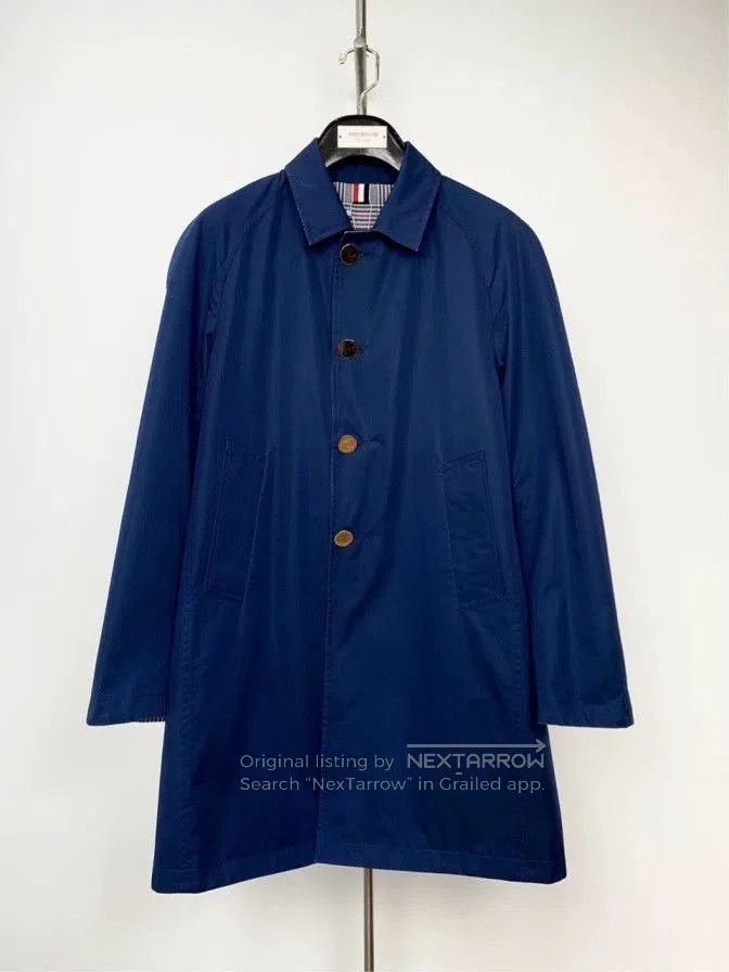 Thom Browne Thom Browne Blue Cotton Long Trench Coat. Size US S / EU 44-46 / 1 - 1 Thumbnail