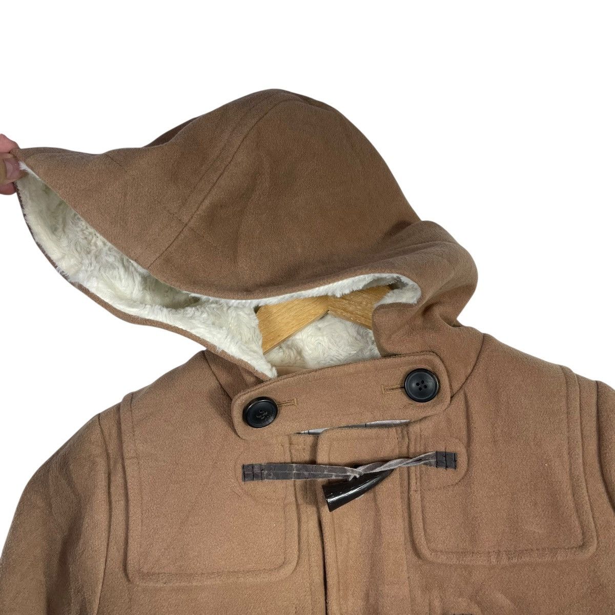 Hypland Vintage Hyphen World Gallery Duffle Coat Brown Wool Hooded Size 3XL / US 20-22 - 6 Thumbnail