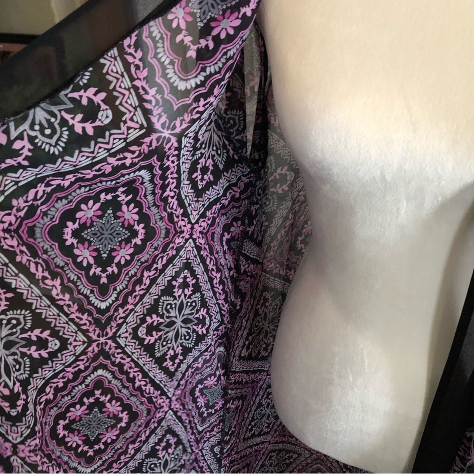 Other Torrid black and purple print kimono style robe Size ONE SIZE - 3 Thumbnail