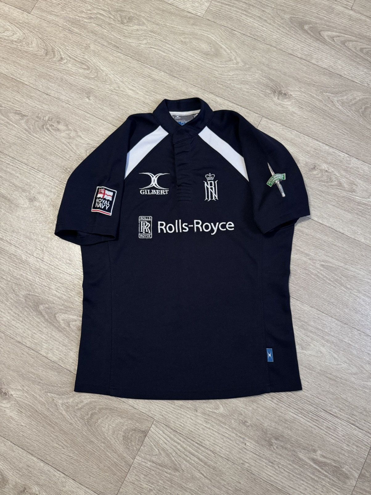Vintage 🔷Vintage Rolls-Royce Gilbert Royal Navy Rugby Jersey🔷 Size US L / EU 52-54 / 3 - 1 Thumbnail