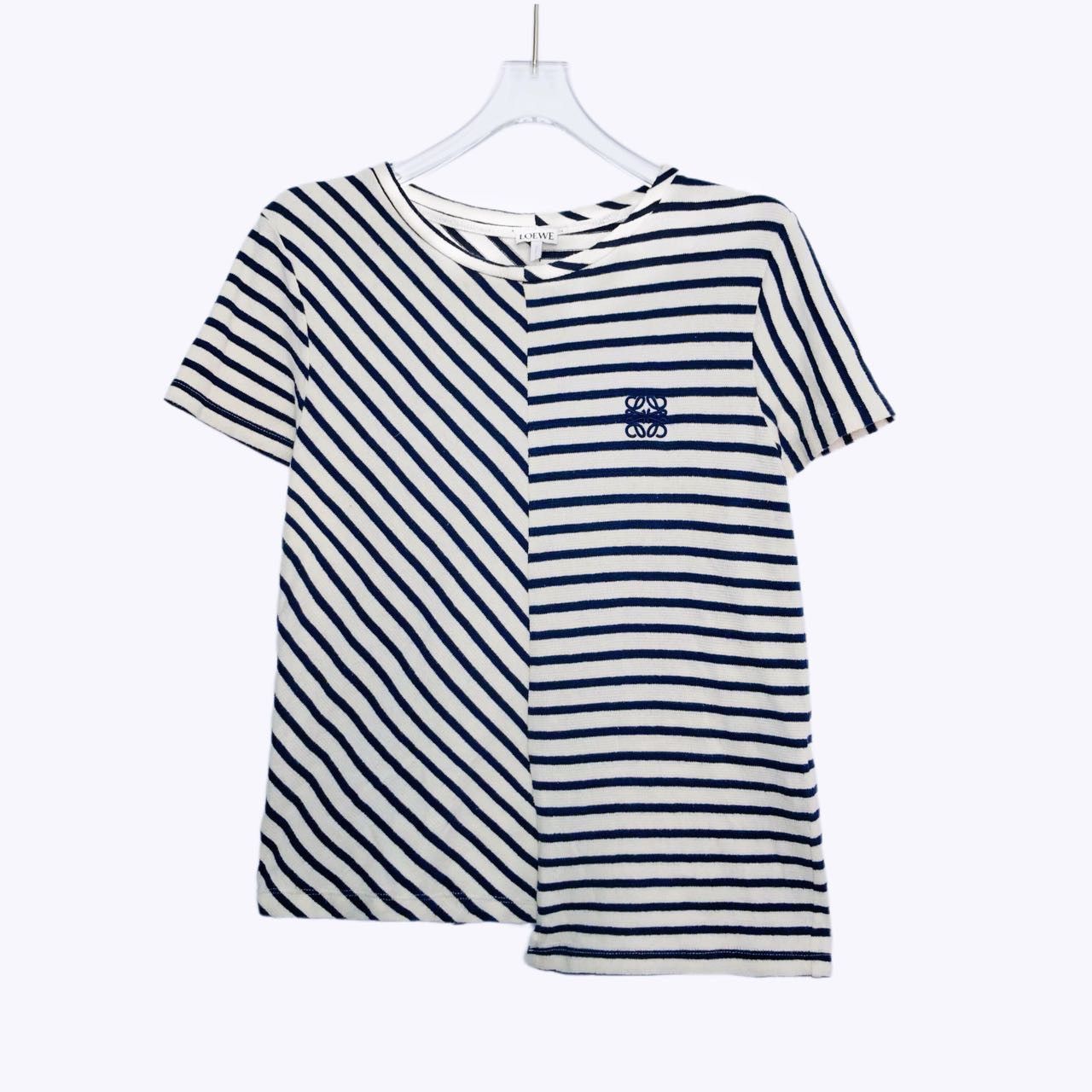 Loewe LOEWE Chest Striped Irregular Short Sleeve T-Shirt K26WX Size S / US 4 / IT 40 - 1 Thumbnail