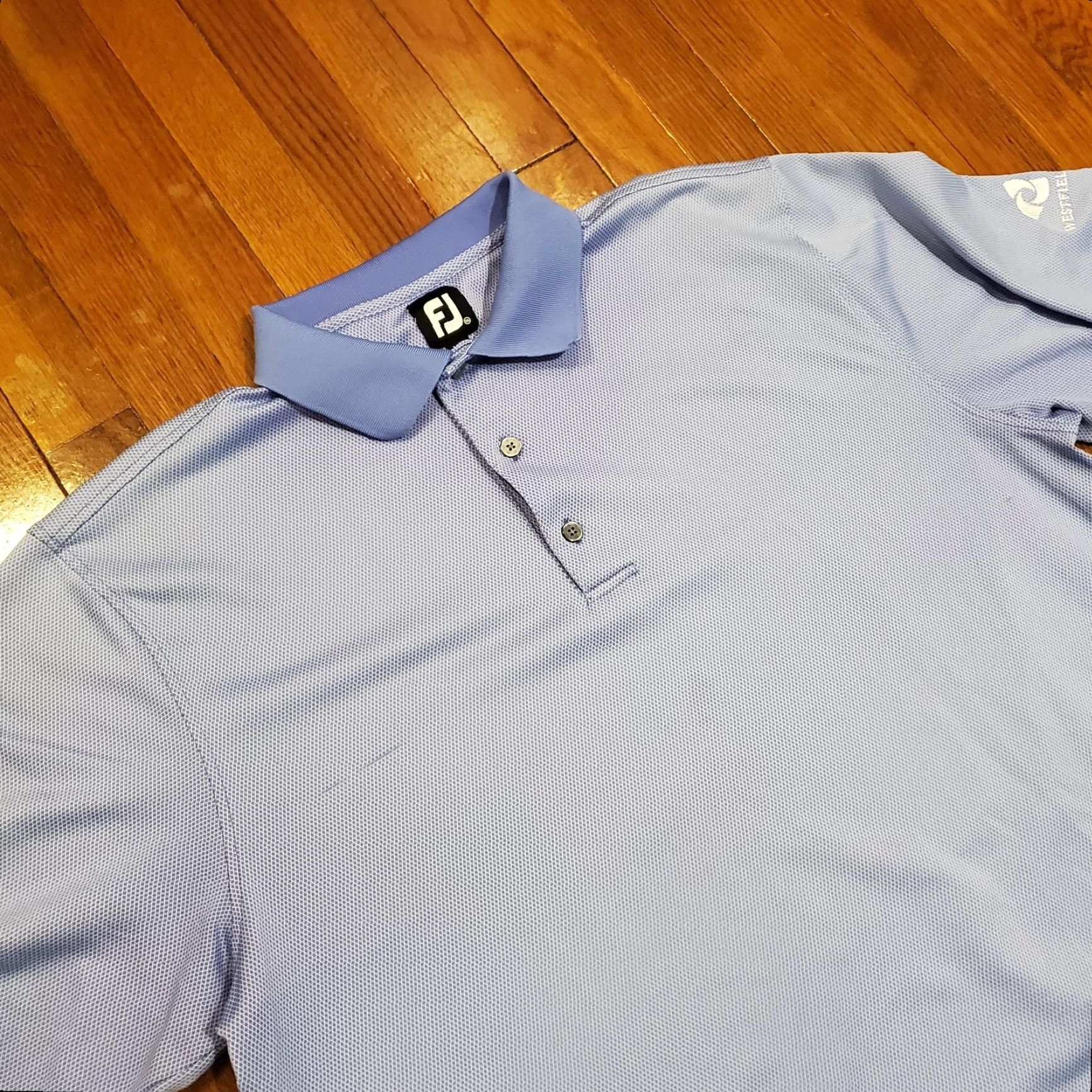 Footjoy VINTAGE FootJoy Polo Shirt Mens XL Light Blue Golf Performance Westfield Logo FJ Size US XL / EU 56 / 4 - 2 Thumbnail