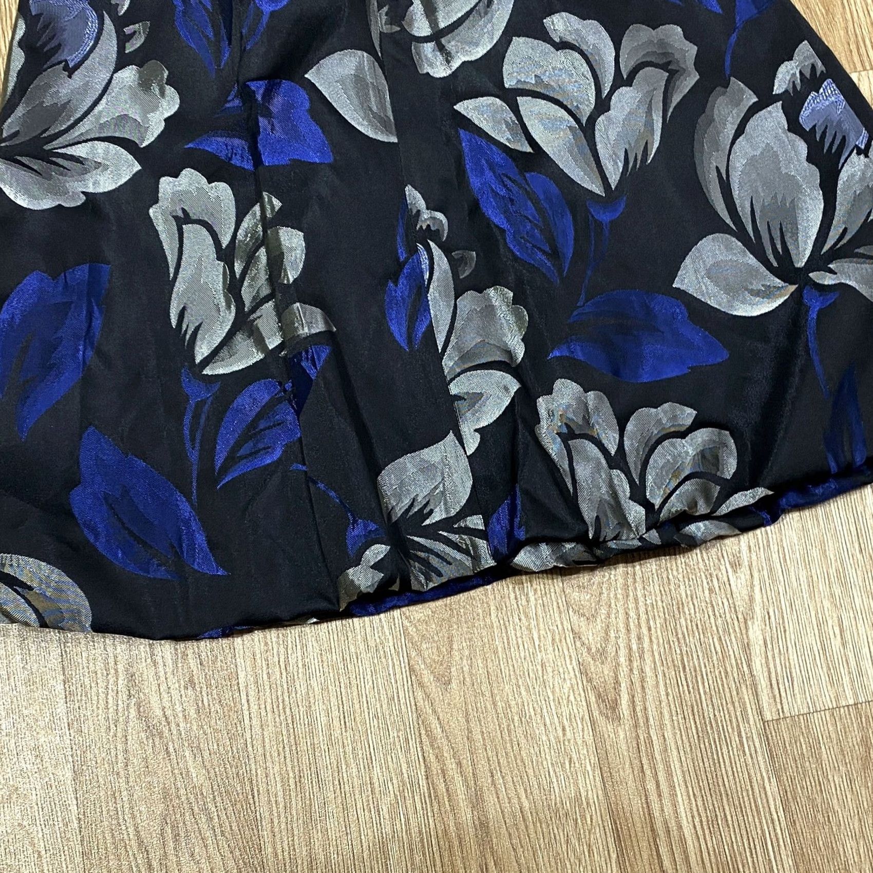 Vintage Coast Cocktail Party Dress UK 8 Floral Black Navy Sleeveless Pre Loved, Multicoloured, Polyester Acetate, See Pictures, Regular, Women Size M / US 6-8 / IT 42-44 - 7 Thumbnail