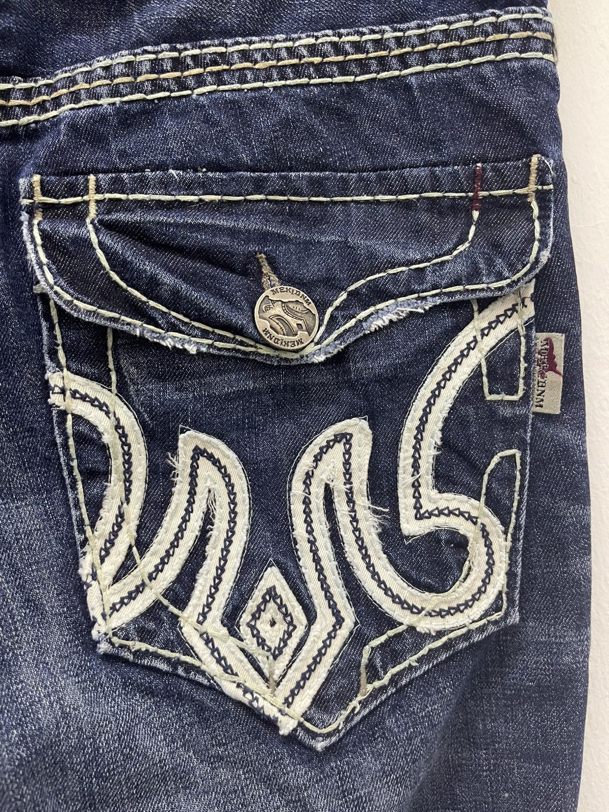 Mek Denim Rare Vintage MEK DENIM Affliction y2k Style Bootcut Flare Size US 31 - 6 Thumbnail
