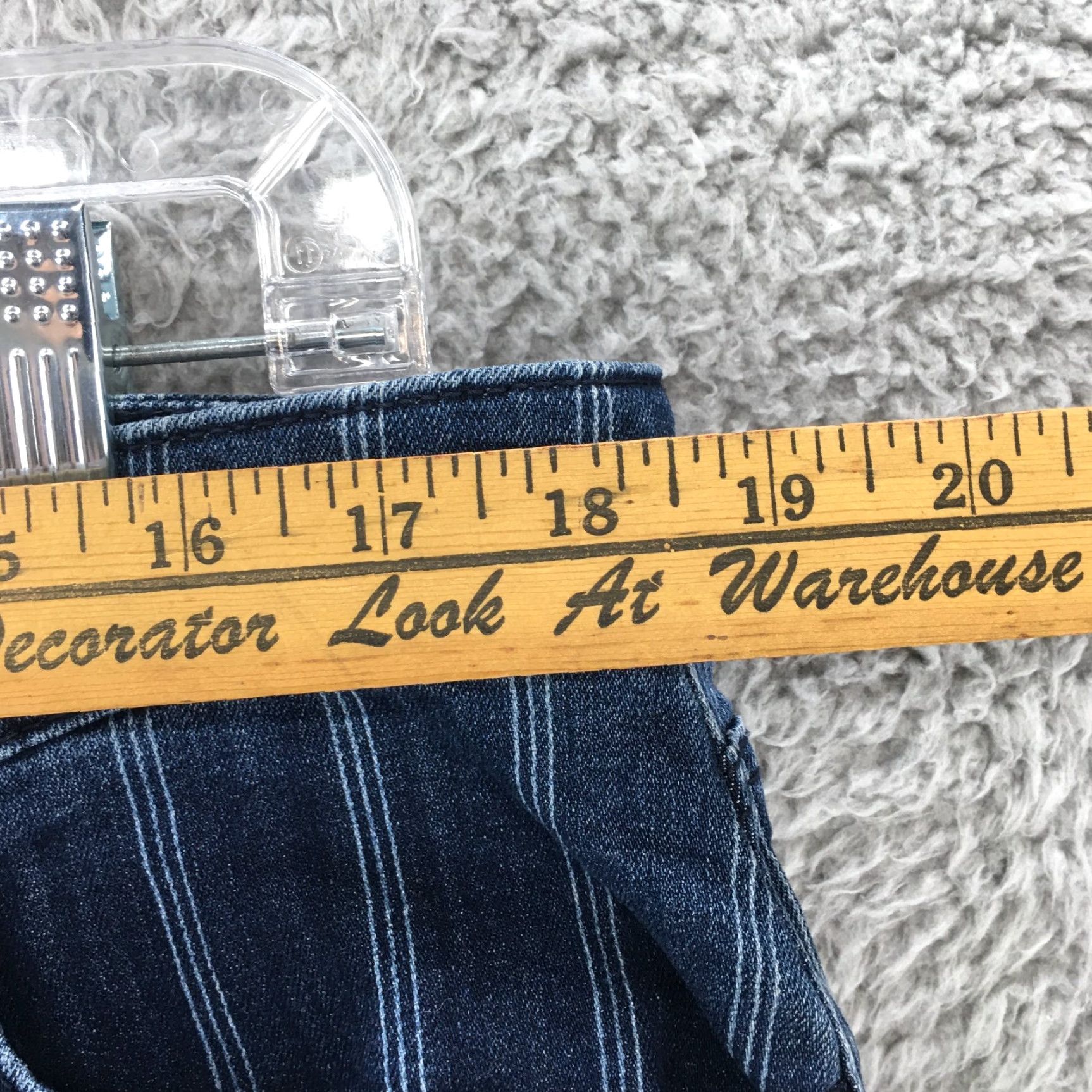Vintage Style&co Slim Ankle Jeans Womens 16 Blue Striped Denim Zip Fly 5-Pocket Design Jeans Womens 16 Blue Striped Denim Zip Fly 5-Pocket Style&co Size 38" / US 16 / IT 52 - 5 Thumbnail