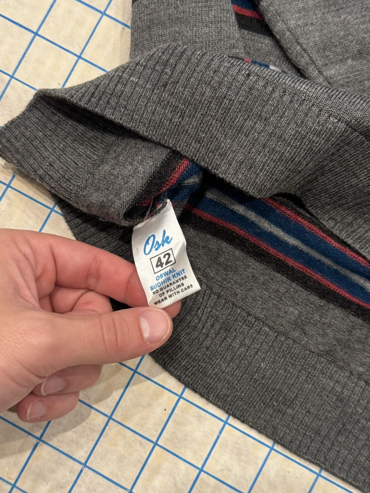 Vintage Vintage Oswal Sudhir Knit Wool Blend Polo Shirt L/S Medium Size US M / EU 48-50 / 2 - 6 Thumbnail