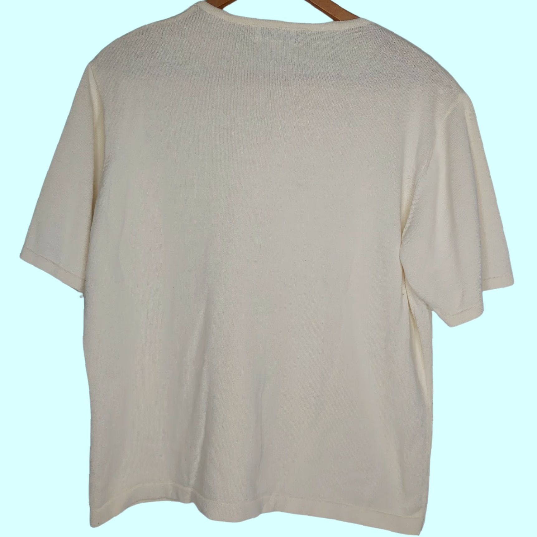 Pendleton Pendleton Women's Sweater Shirt Short Slv Round Neck Embroidered Paisley Ivory Cream M Size M / US 6-8 / IT 42-44 - 2 Thumbnail