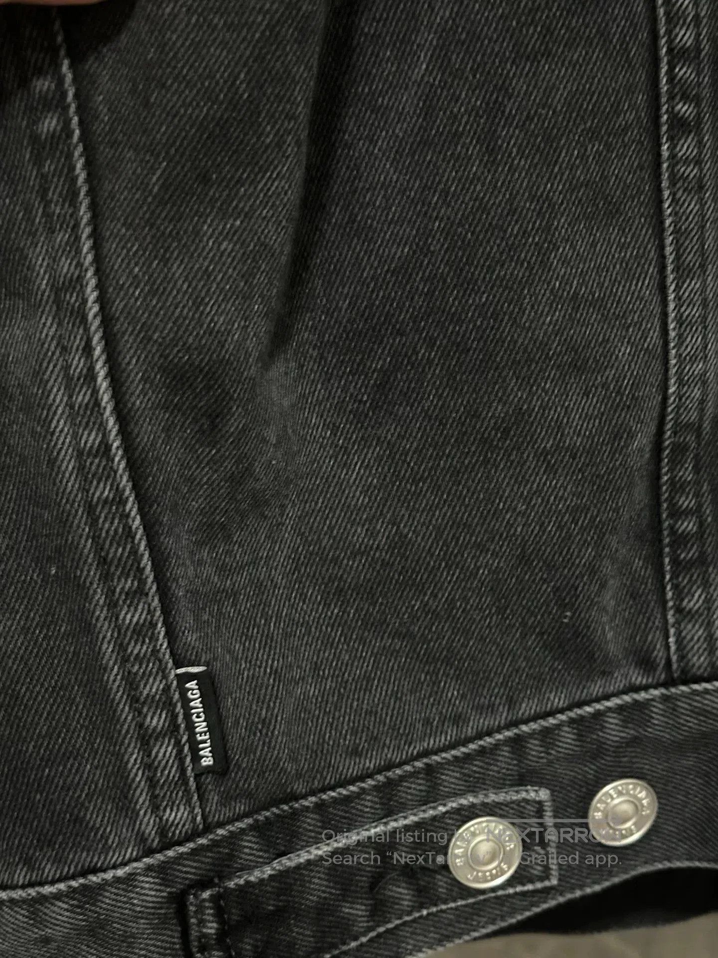 Balenciaga balenciaga embroidered logo black denim jacket. Size US XXL / EU 58 / 5 - 6 Thumbnail