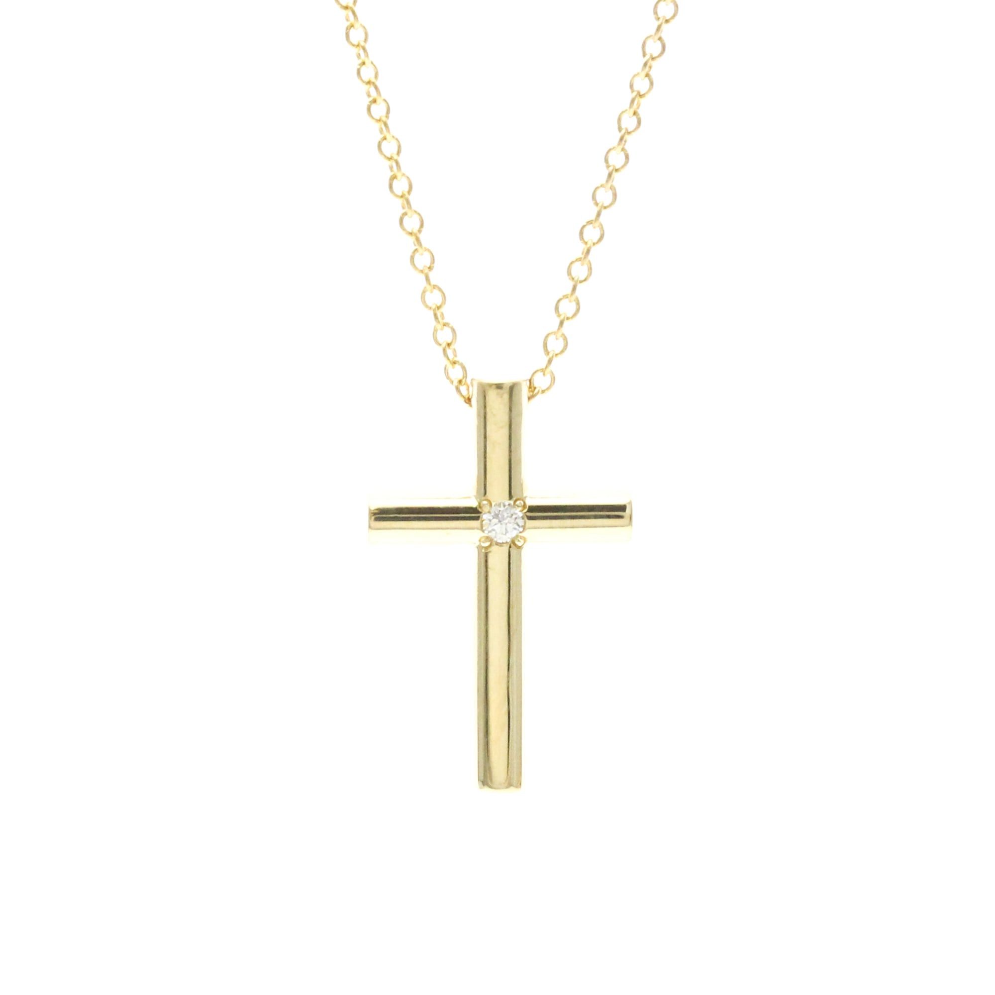Tiffany & Co. TIFFANY Cross Necklace With 1PD Diamond Yellow Gold (18K) Diamond Polished Size ONE SIZE - 1 Thumbnail
