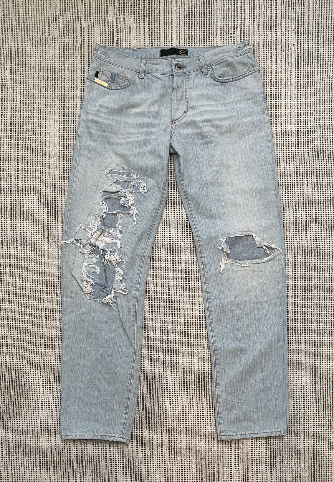 Roberto Cavalli JUST ROBERTO CAVALLI DISTRESSED VINTAGE DESIGN DENIM JEANS Size US 34 / EU 50 - 1 Thumbnail