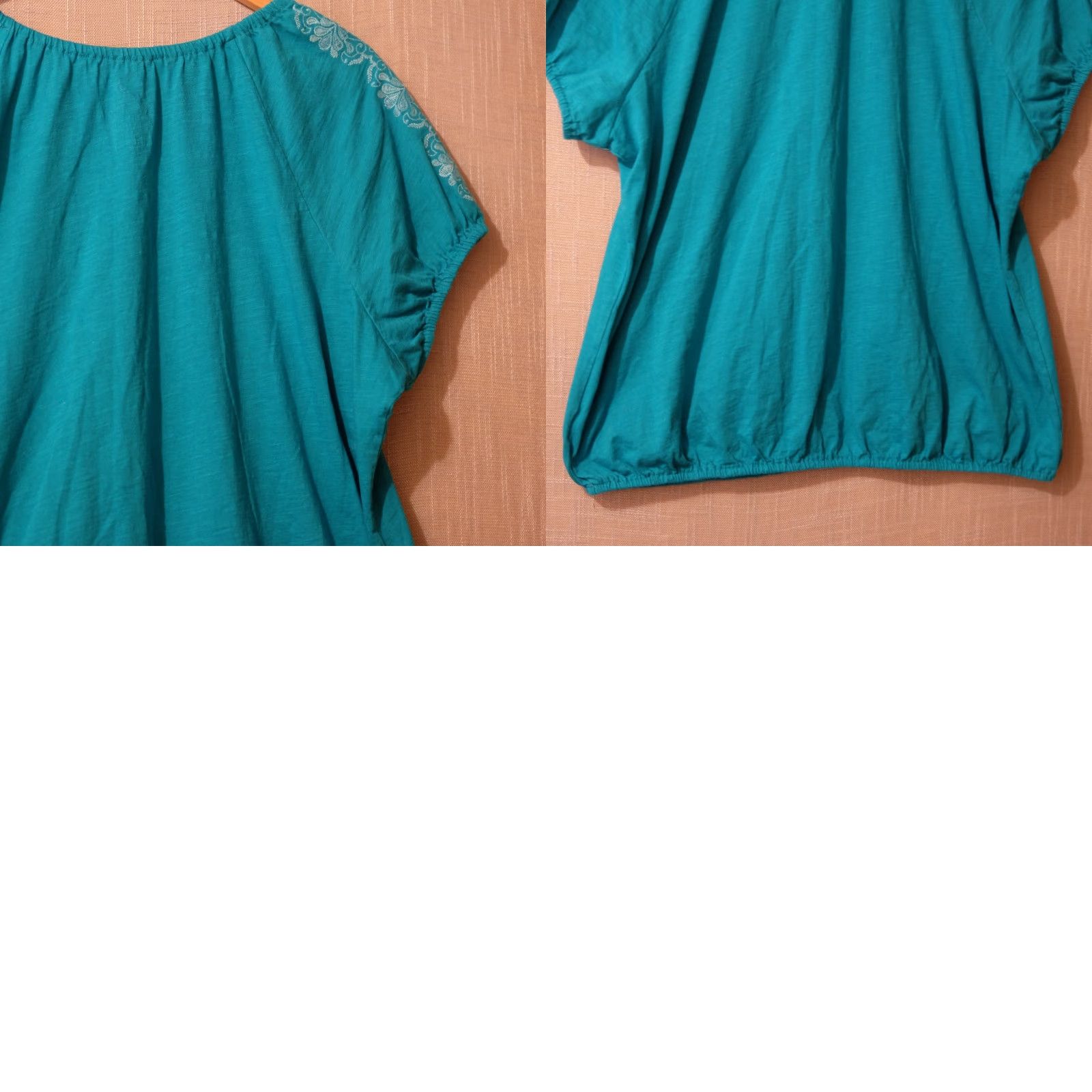 Faded Glory Faded Glory Short Sleeve Green Embroidered Cotton Women's Plus Size 2X T-Shirt Regular 100% Cotton Lightweight Casual Nike? Size 40" / US 18 - 8 Thumbnail
