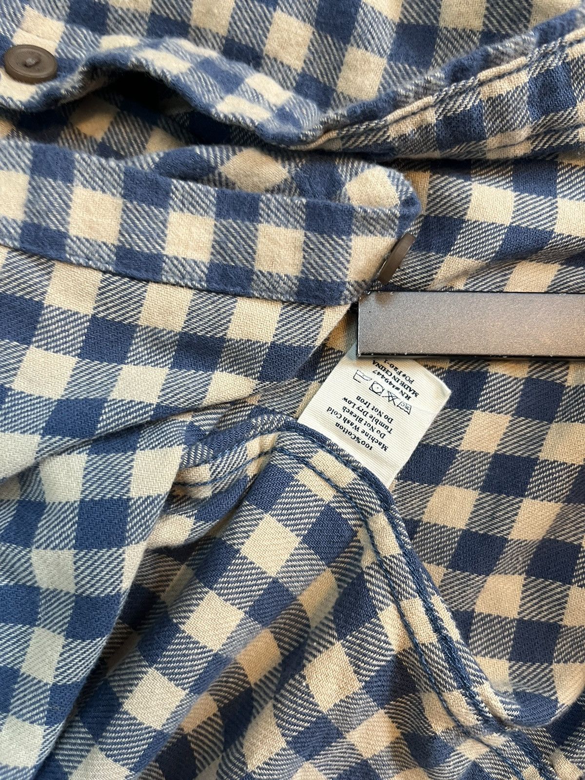 Japanese Brand The Normal Brand blue & cream Flannel Size US L / EU 52-54 / 3 - 13 Thumbnail