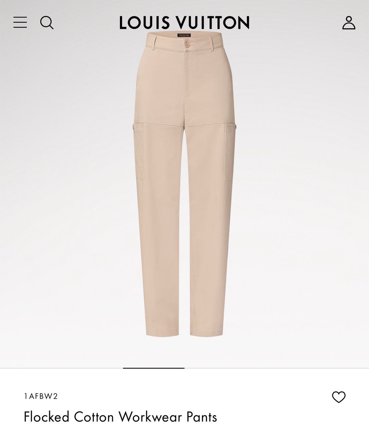 Louis Vuitton Louis Vuitton beige monogram cargo pants 50 Size US 33 - 2 Thumbnail