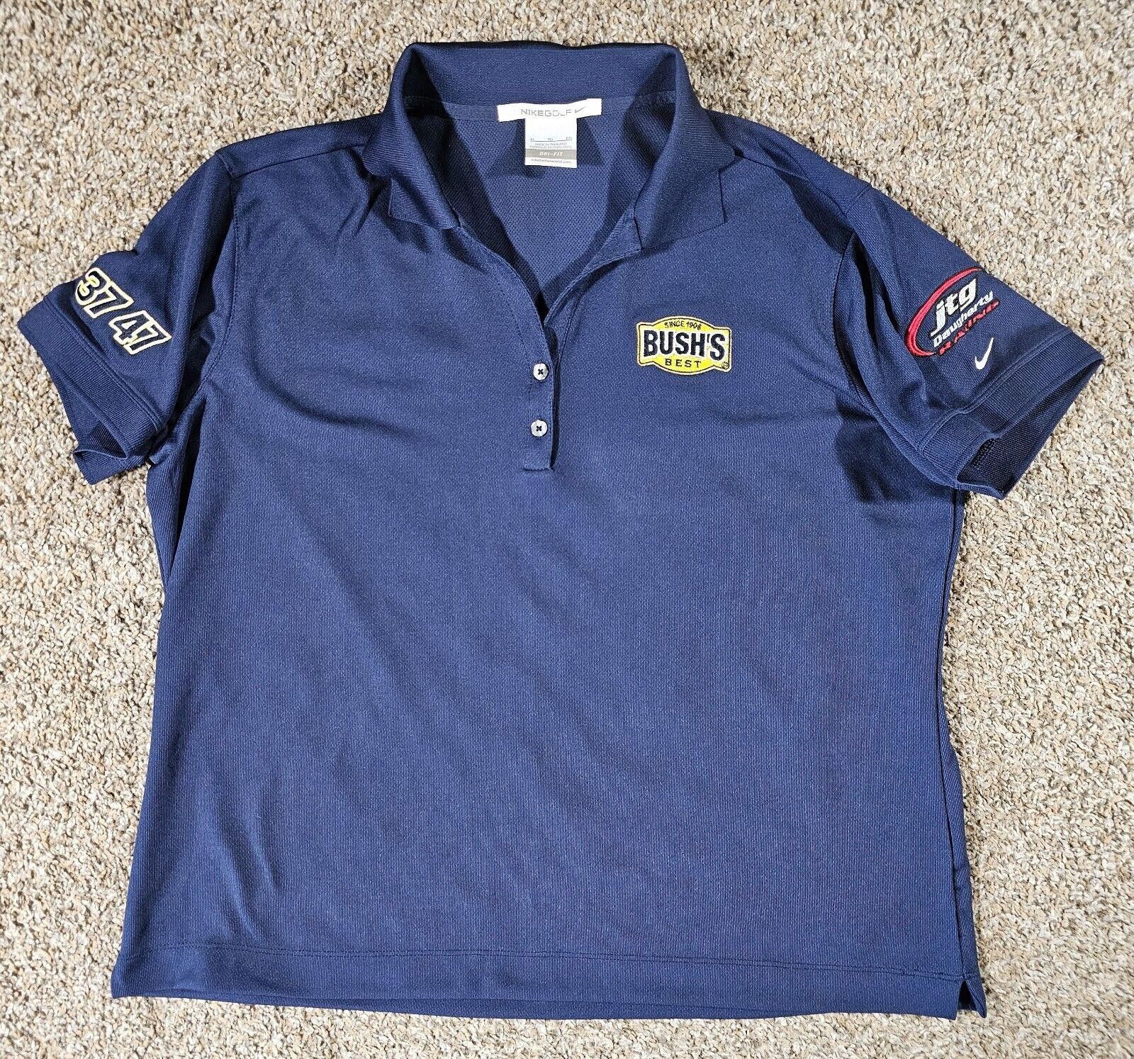 Nike NASCAR #37 47 Bushs Best JTG Racing Nike Dri-Fit Polo Wmn XL Size ONE SIZE - 1 Thumbnail