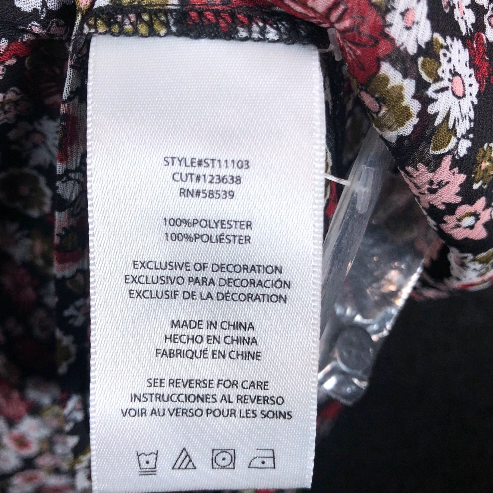 Vintage Kut from the Kloth Blouse Womens Black Multi Floral Collared Button Down Sheer M Size M / US 6-8 / IT 42-44 - 7 Thumbnail