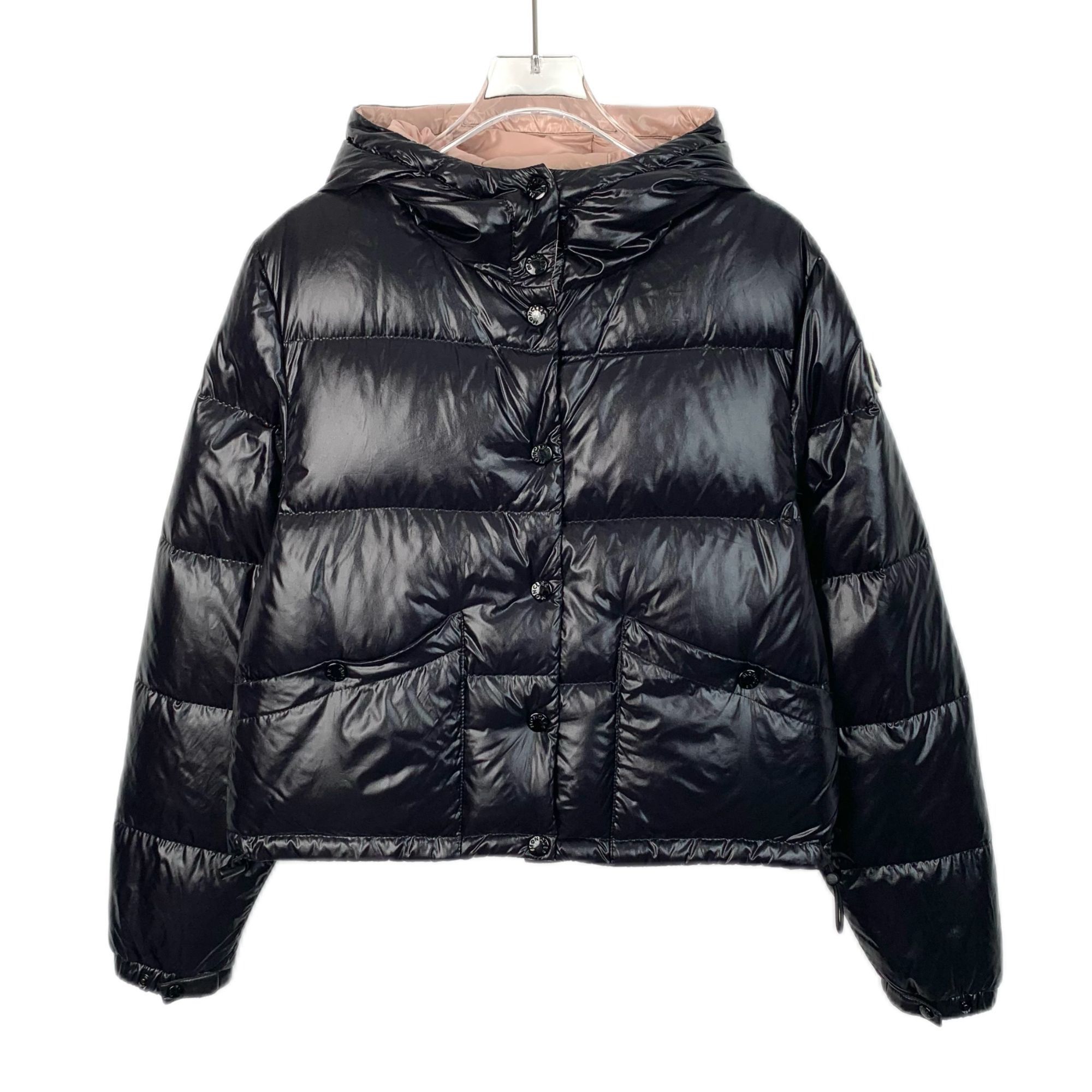 Moncler Moncler Black Hooded Puffer Jacket With Pink Lining Size S / US 4 / IT 40 - 1 Thumbnail
