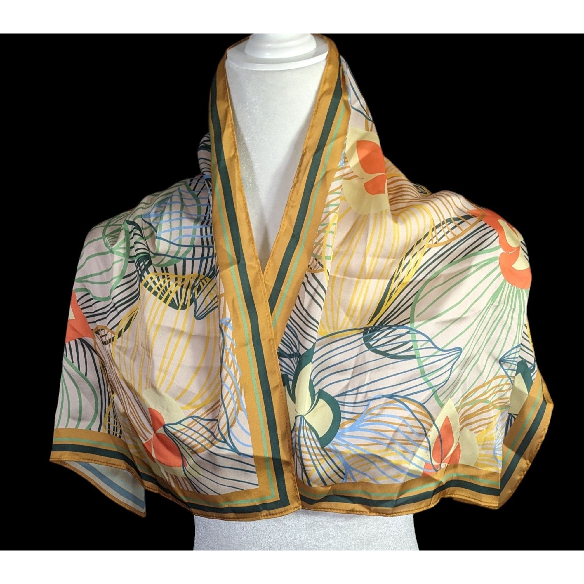 Other Alida Boer Multicolor Floral Scarf 35"x17" Artful Design Size ONE SIZE - 2 Thumbnail