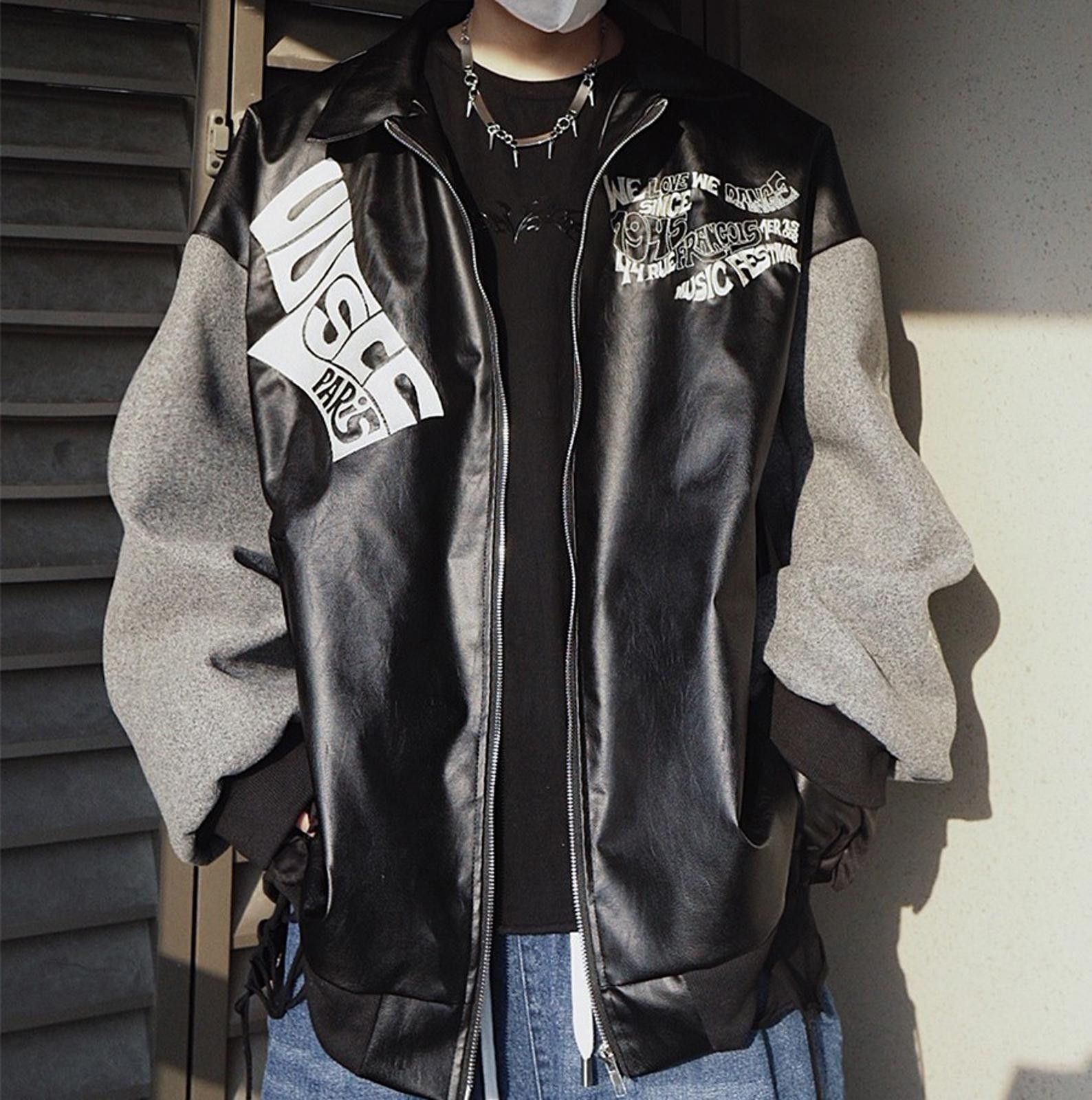 Japanese Brand Music Festival Jacket EYES PU Leather Varsity Jacket Size US M / EU 48-50 / 2 - 2 Thumbnail