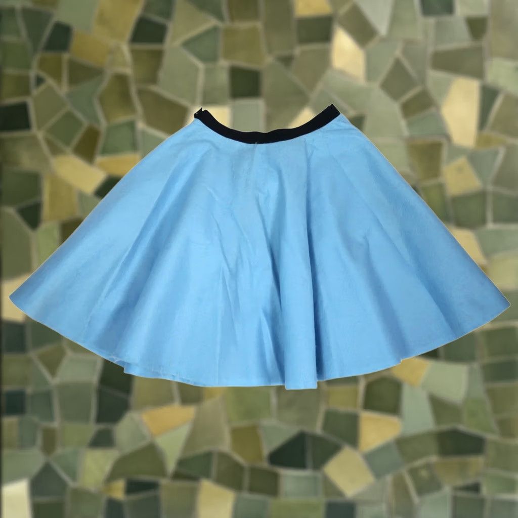 FELT VINTAGE 50s Style Blue Felt Poodle Skirt Costume Skirt Womens Small Blue 1950s Music Record Poodle Skirt Size 28" / US 6 / IT 42 - 1 Thumbnail