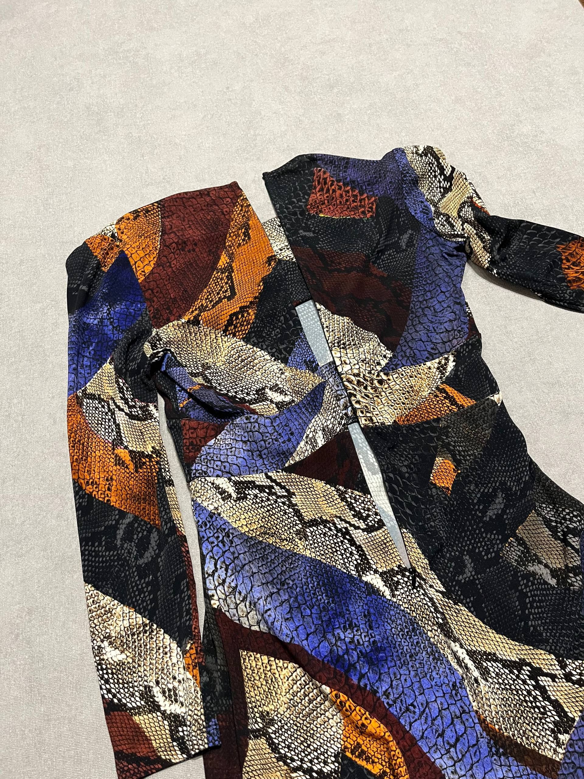 Just Cavalli ROBERTO JUST CAVALLI Snake Print Long Sleeve Dress Sz44 Size M / US 6-8 / IT 42-44 - 13 Thumbnail