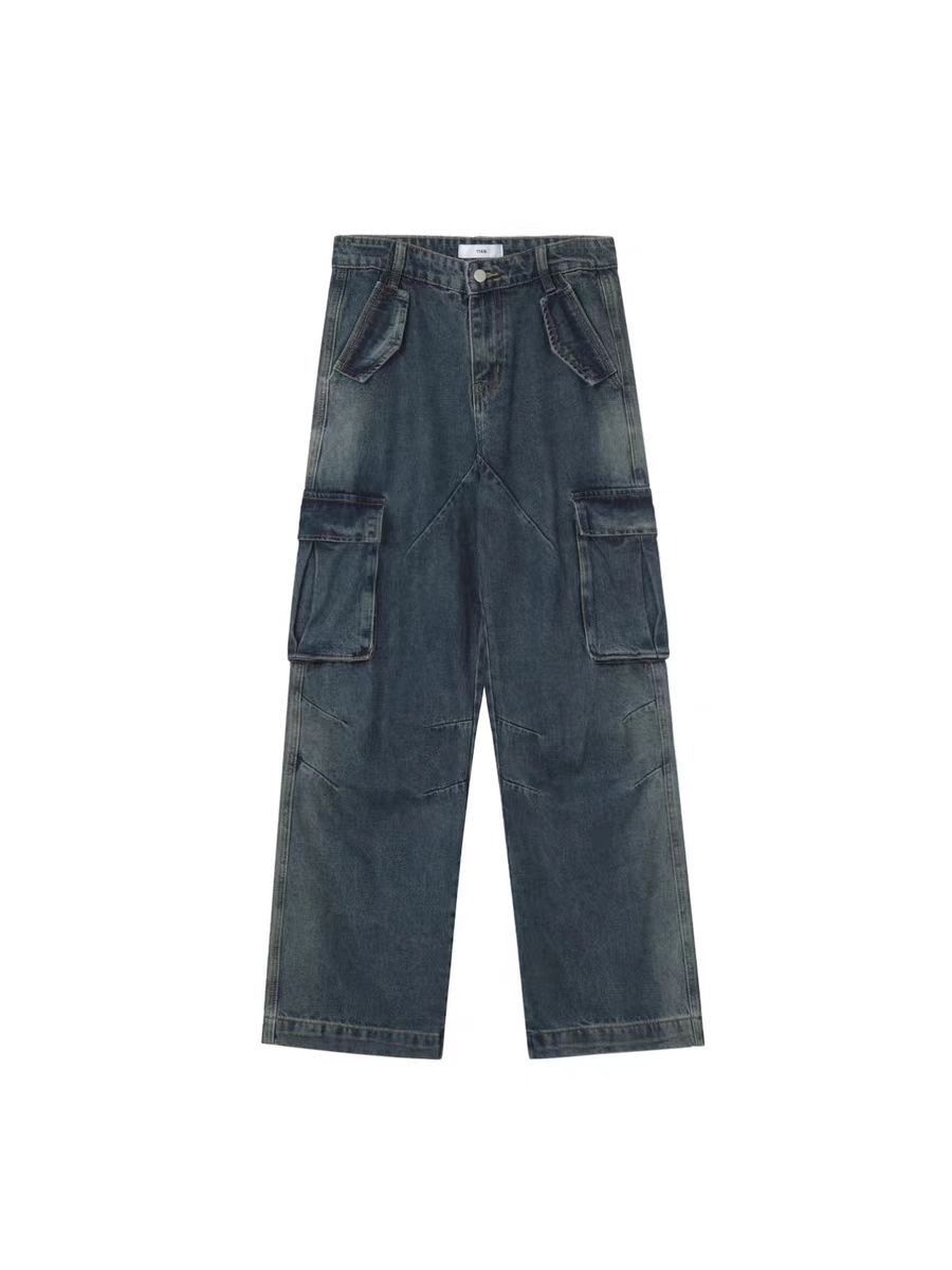 Japanese Brand × Jean Vintage multi-pocket washed heavy workwear baggy jeans Size US 30 / EU 46 - 4 Thumbnail