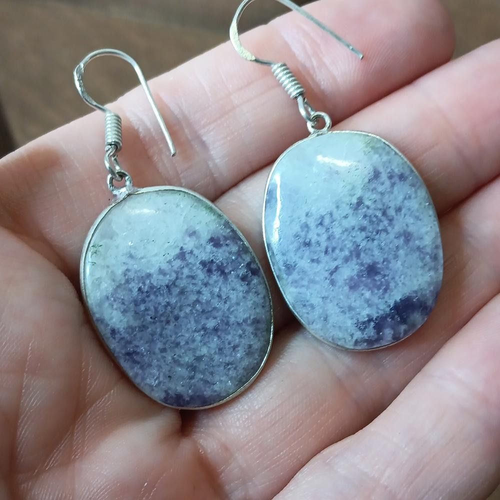 Designer Lepidolite gemstone earrings Size ONE SIZE - 4 Thumbnail