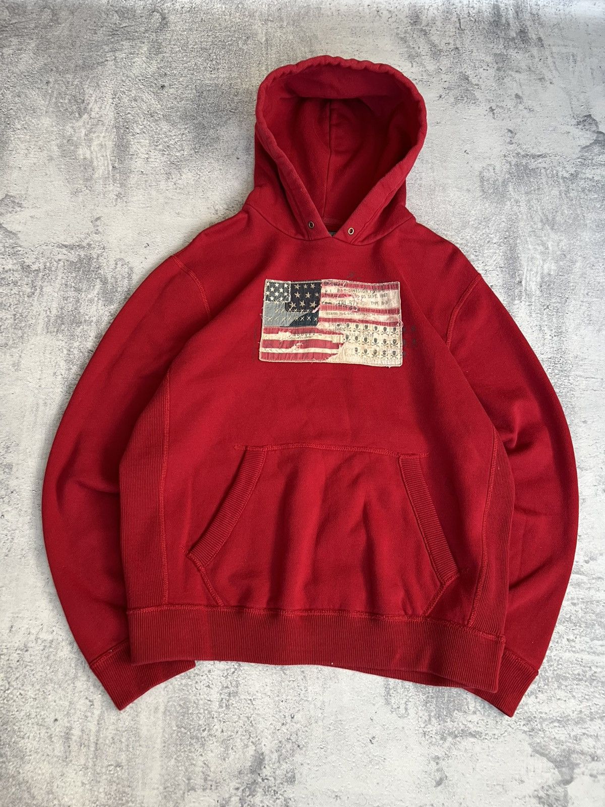 Polo Ralph Lauren 🇺🇸 Vintage Polo Jeans USA Patchwork Flag Hoodie Size US L / EU 52-54 / 3 - 1 Thumbnail