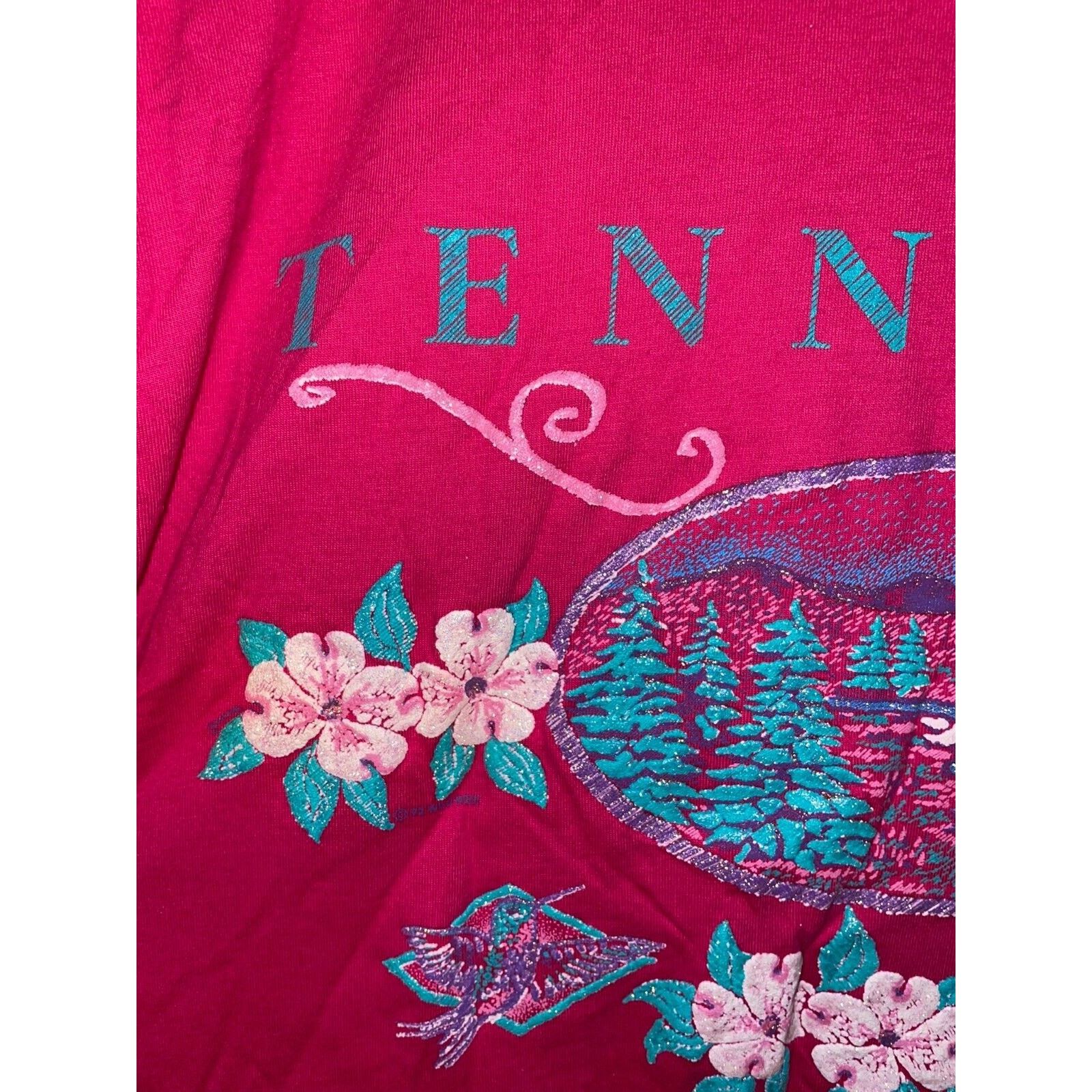 Jerzees Vintage Tennessee Shirt Forest Pink Nature TN Tee VTG L 90s Size US L / EU 52-54 / 3 - 2 Thumbnail