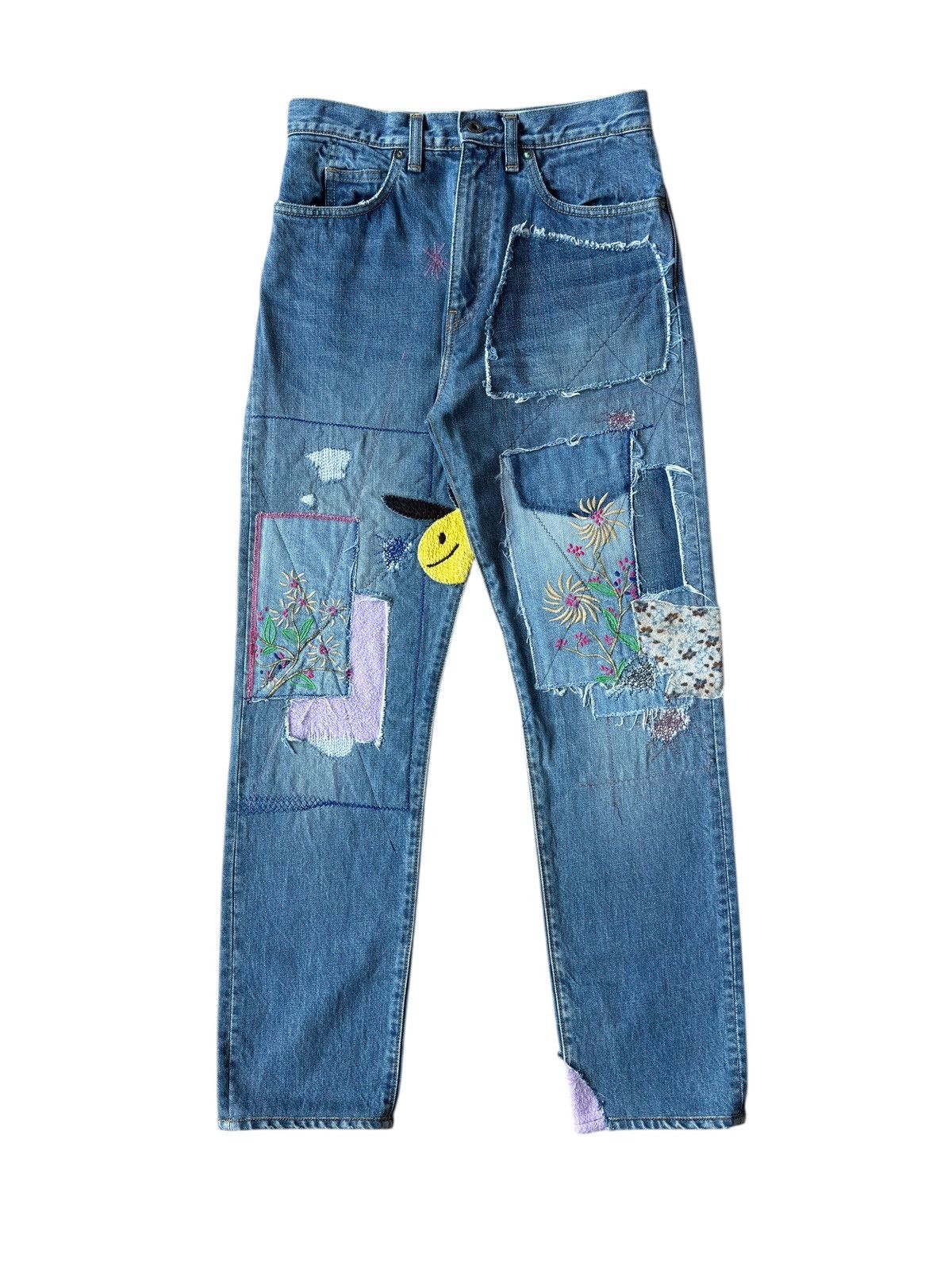 Kapital Kapital Smiley Okabilly Gypsy Patchwork Denim Pants Size US 32 / EU 48 - 1 Thumbnail