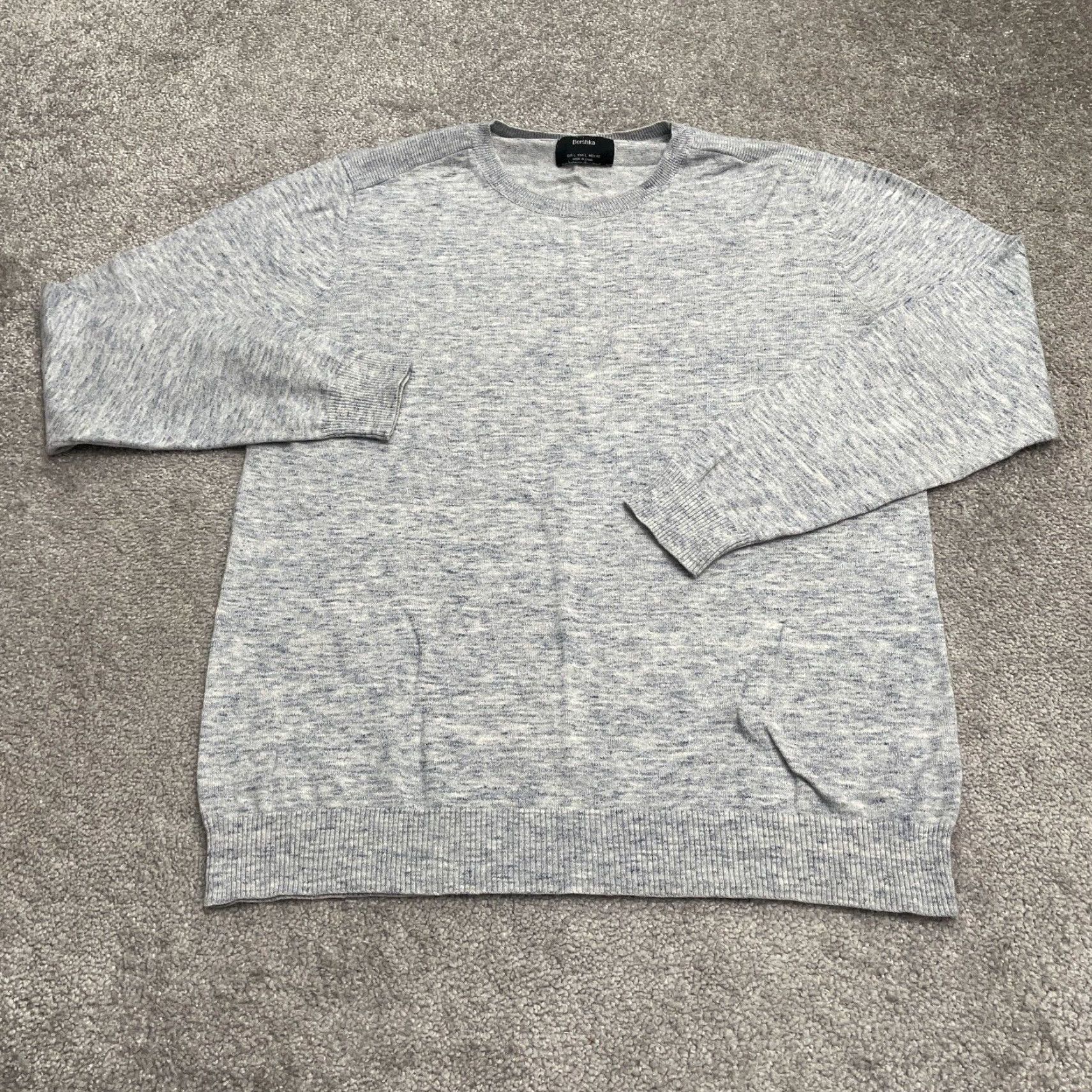 J.Crew Bershka Pullover Sweater Men L Heather Light Blue Crew Neck Knit Work Casual Size US L / EU 52-54 / 3 - 2 Thumbnail