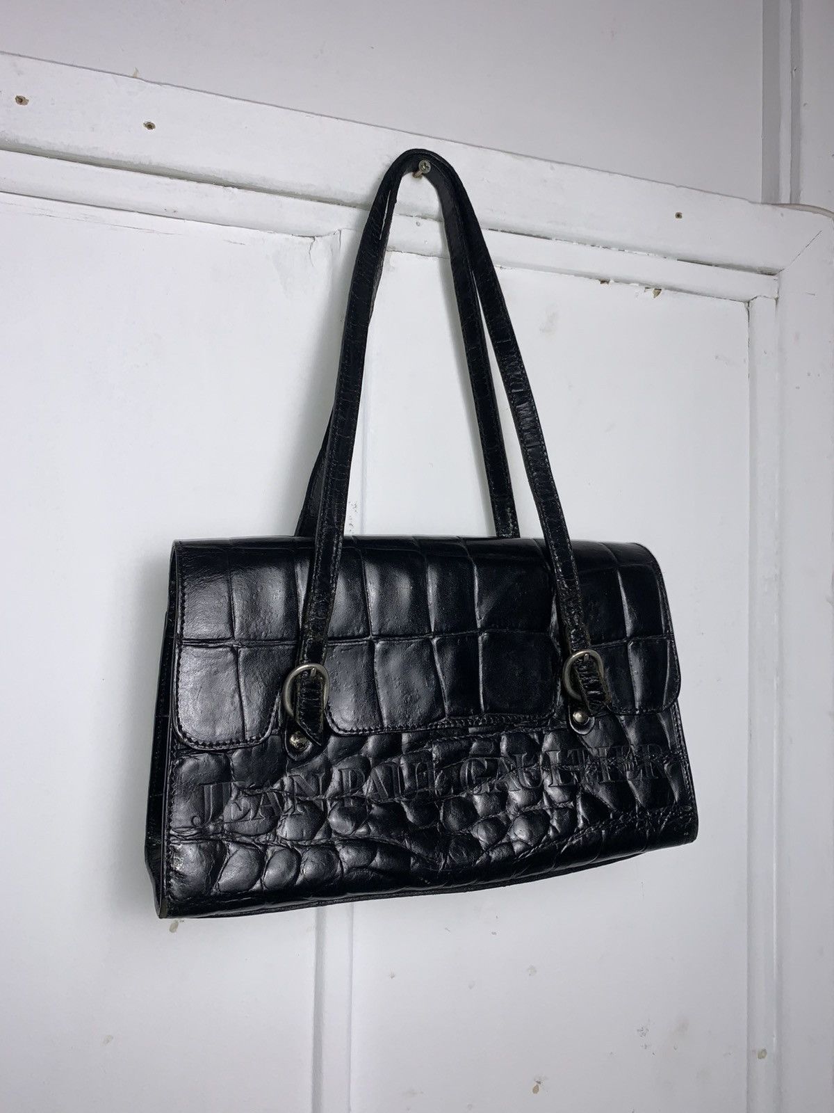 🖤Jean Paul Gaultier crocodile embossed leather shoulder bag