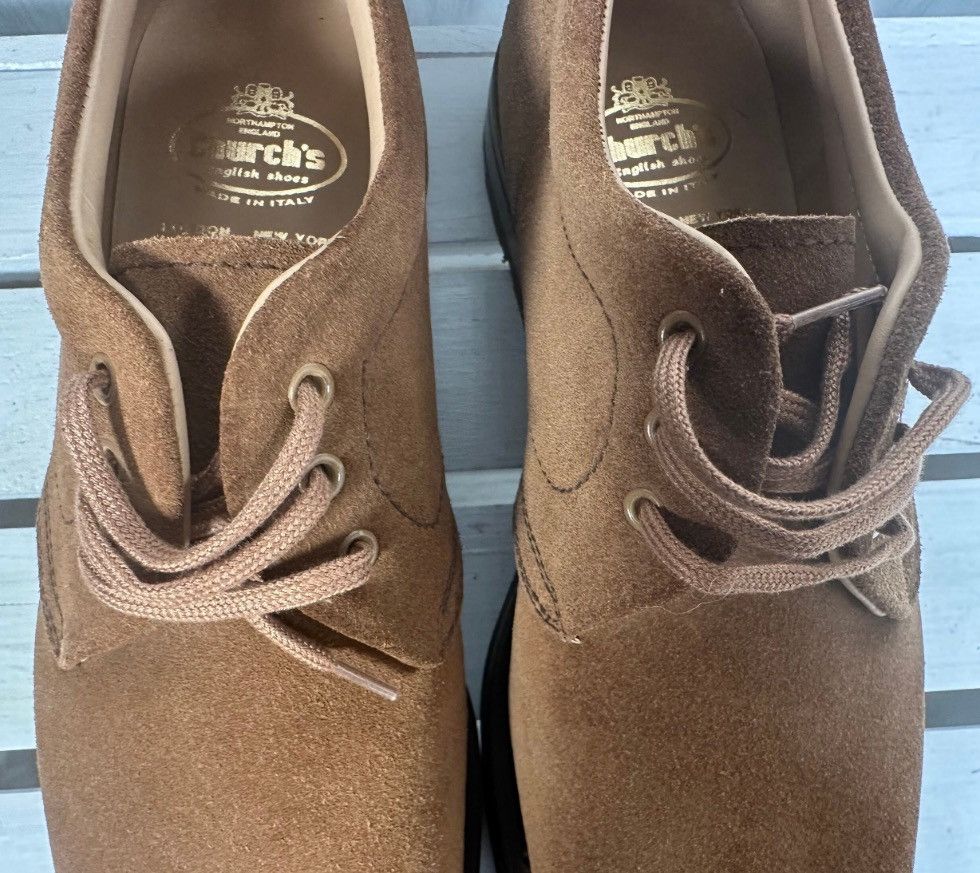 Church's Church's Tan Suede Lace-Up Derby Shoes, Size 37/7 Size US 7 / IT 37 - 3 Thumbnail