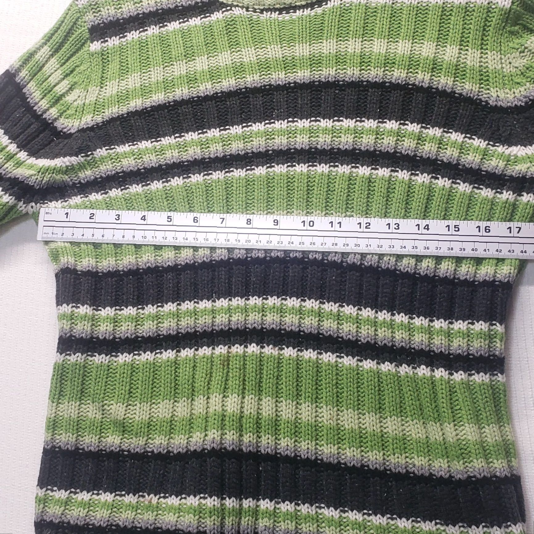 Vintage Tom Foolery Sweater Striped Knit Long Sleeve Adult 2X Green Women’s Plus Sized Size XXL / US 16-18 / IT 52-54 - 4 Thumbnail