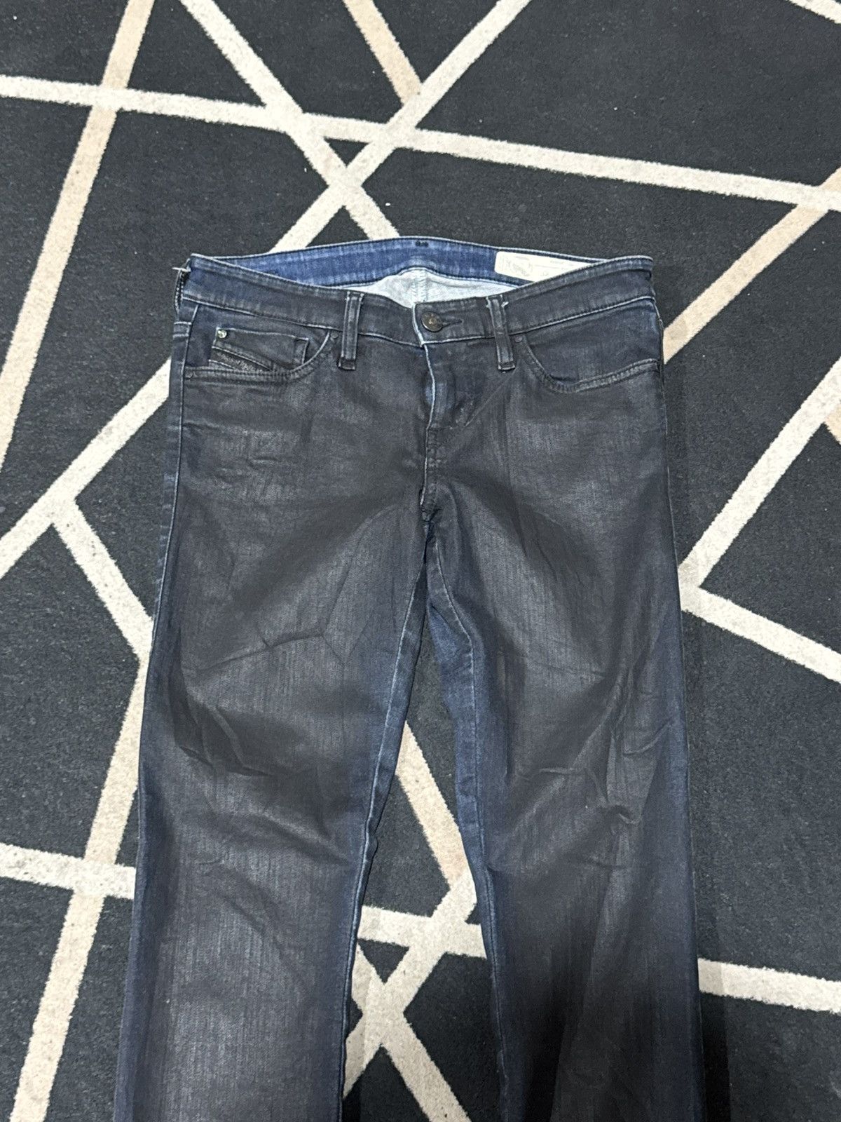 14th Addiction Waxed Skinny Diesel Denim Pants Japanese Styled Size 27" / US 4 / IT 40 - 3 Thumbnail