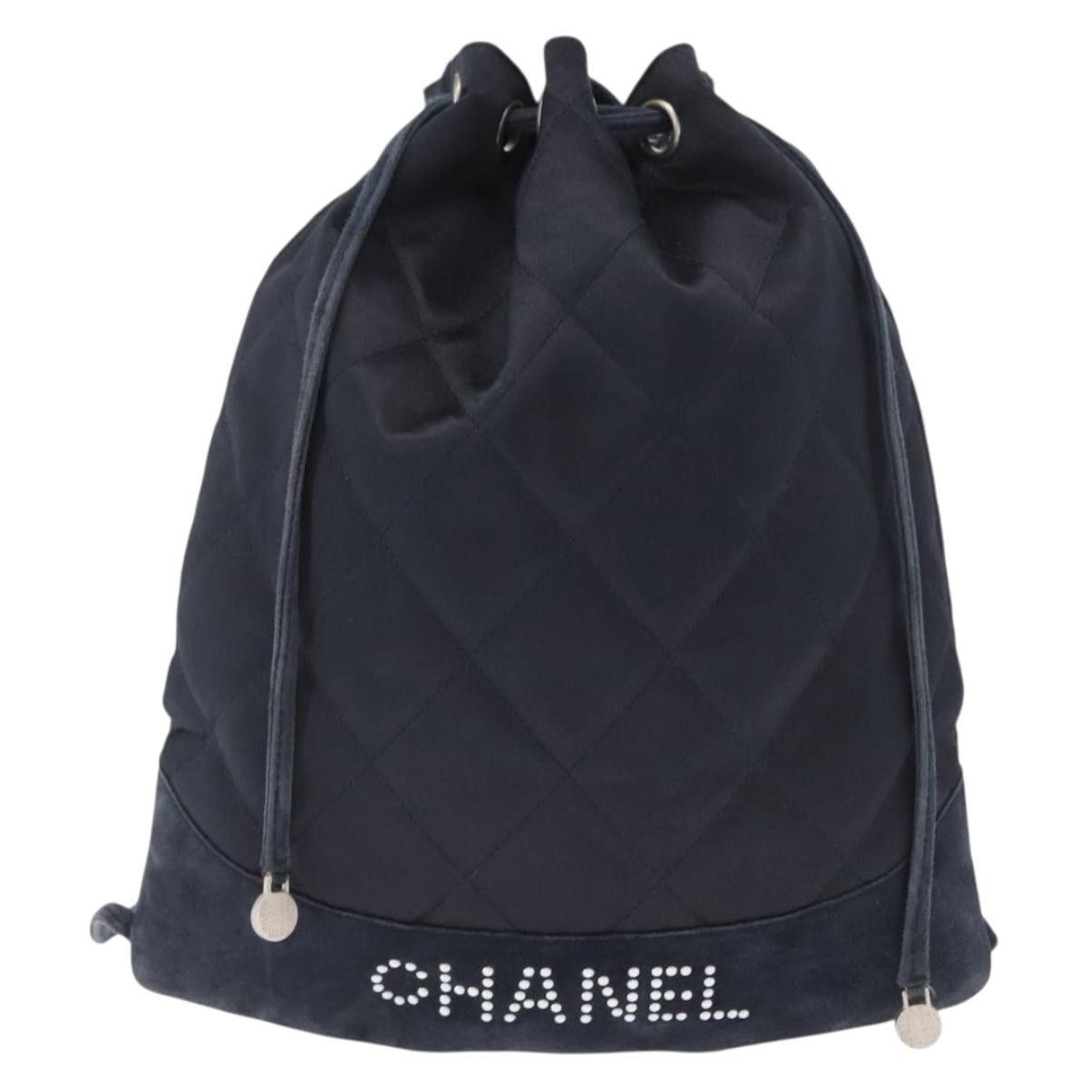 Chanel Chanel Matelasse Backpack Satin Navy CC Size ONE SIZE - 2 Thumbnail