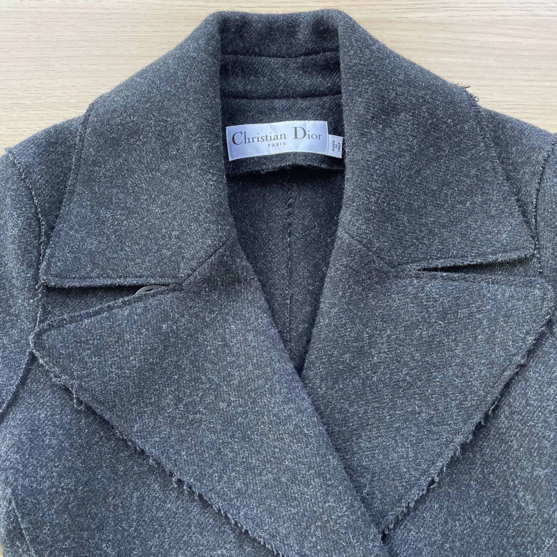 Dior 99 New DIOR Gray Wool Blend Tie-Waist Women's 38 Coat Size S / US 4 / IT 40 - 3 Thumbnail