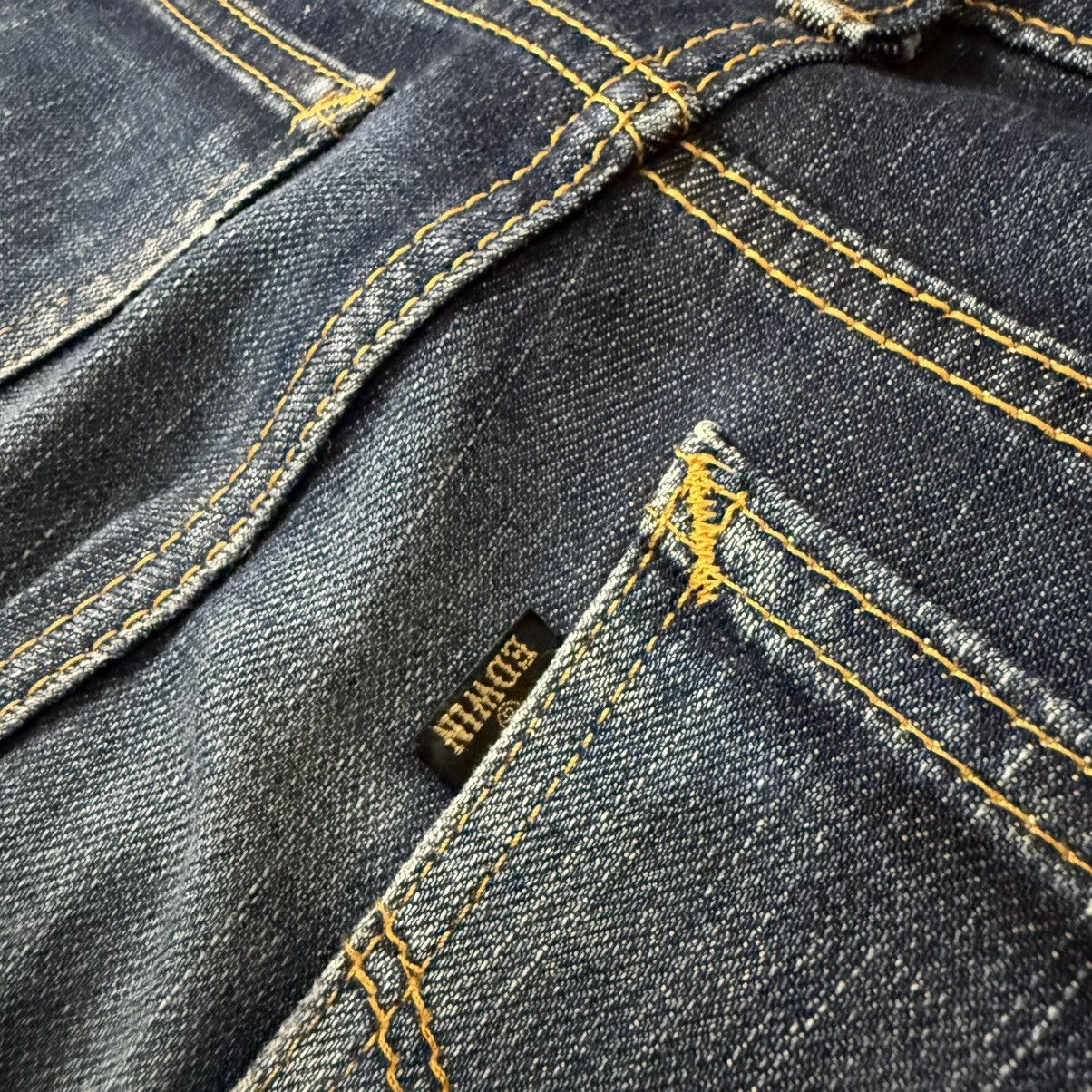 Beauty Beast Vintage 90s Archive Edwin 503 Zero Slim Low Rise Denim Size 29" - 8 Thumbnail