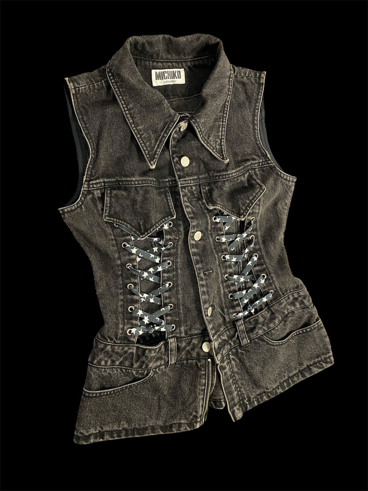 If Six Was Nine vintage michiko koshino lace up vest Size S / US 4 / IT 40 - 1 Thumbnail