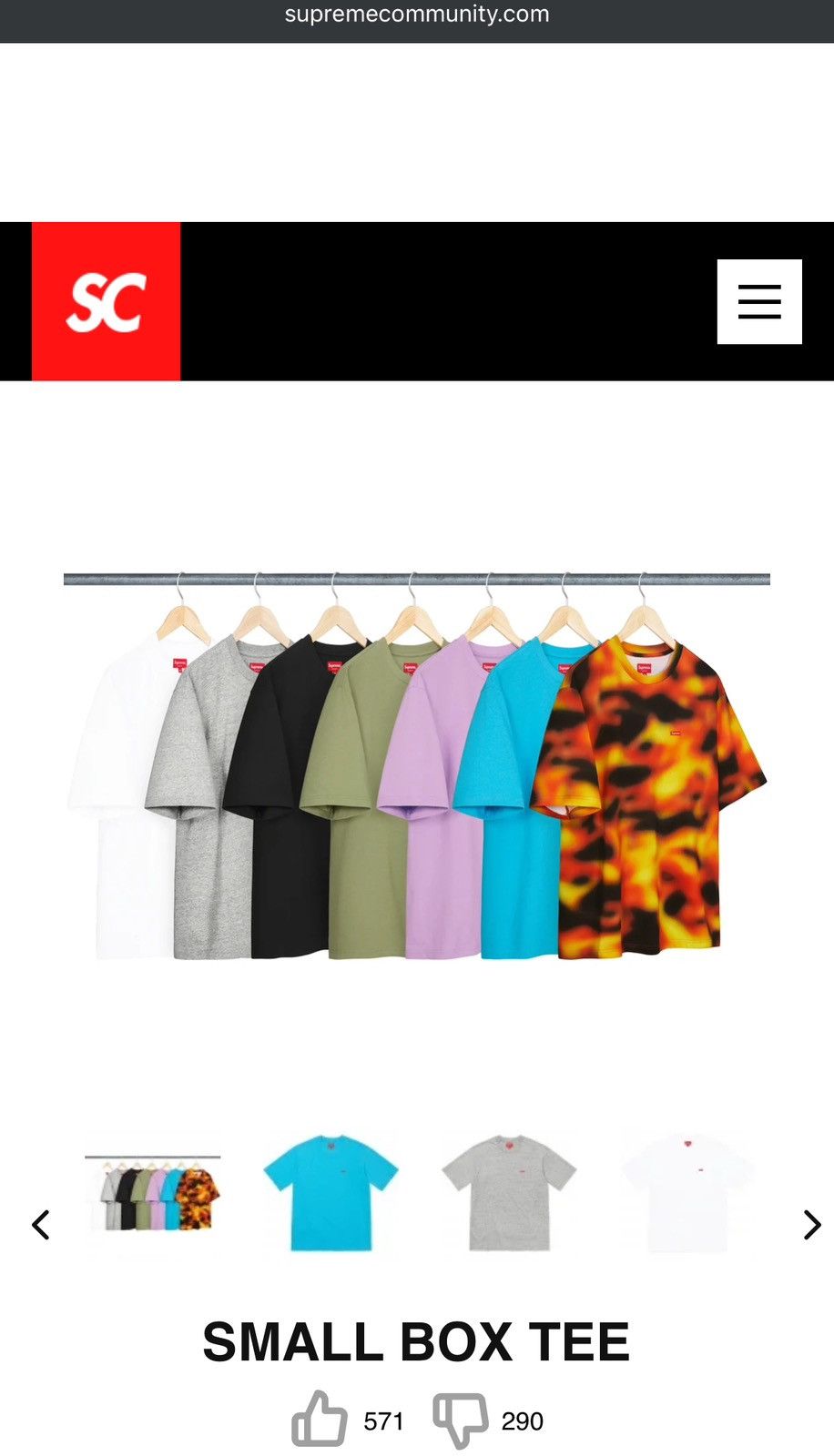 Supreme Rare And Beautiful Supreme SS23 Small Box Logo Flame Tee Size US L / EU 52-54 / 3 - 12 Thumbnail