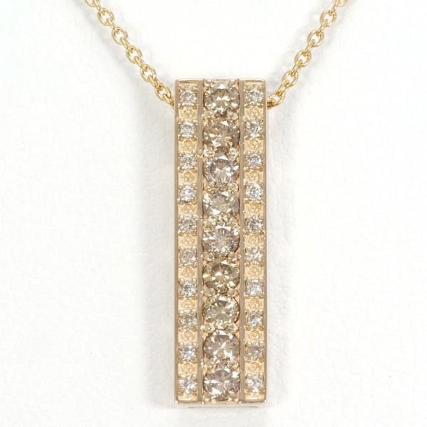 Other K18 Pink Gold Diamond Necklace Metal Necklace - Jewelry